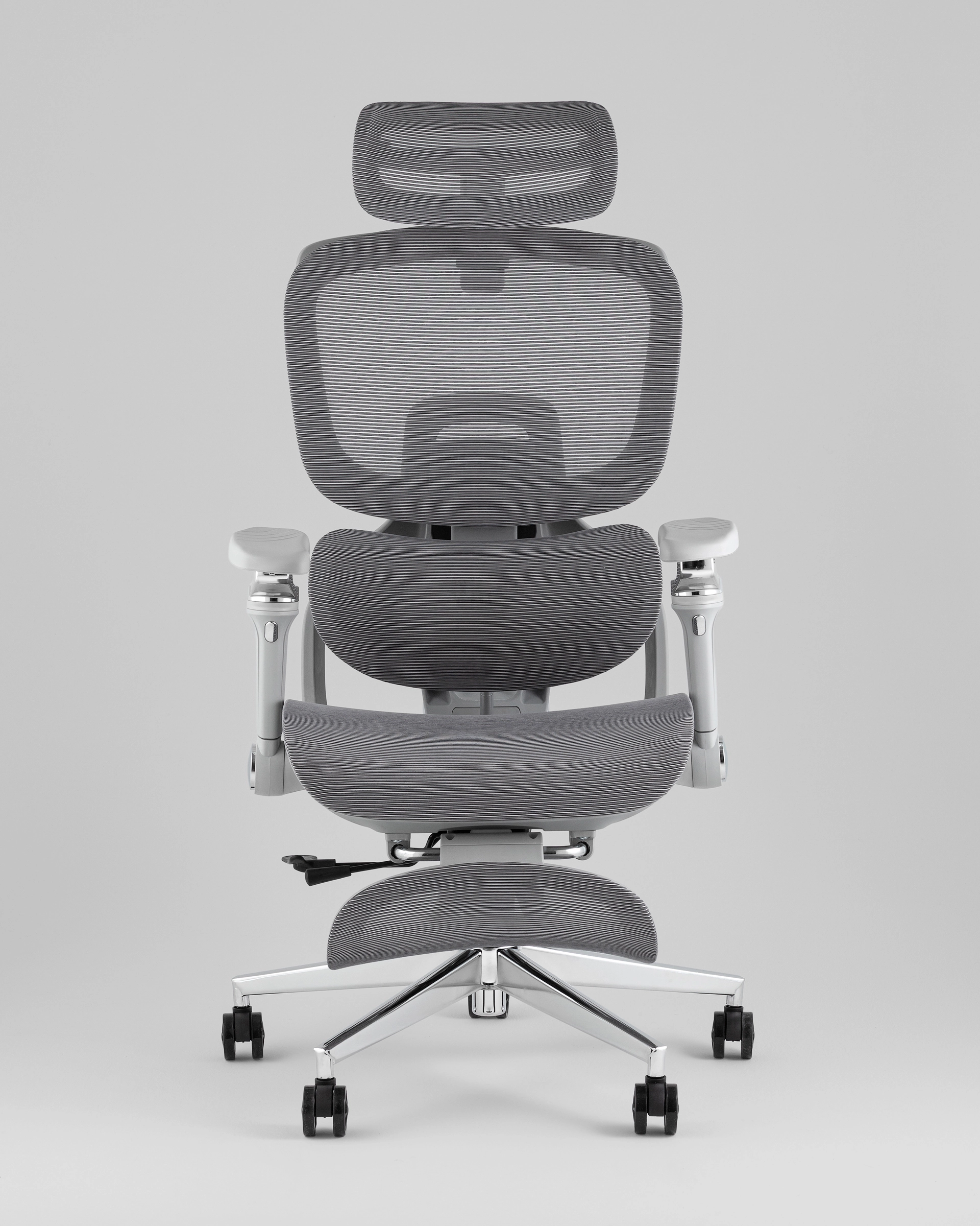 Кресло офисное TopChairs Prodigy с оттоманкой серый