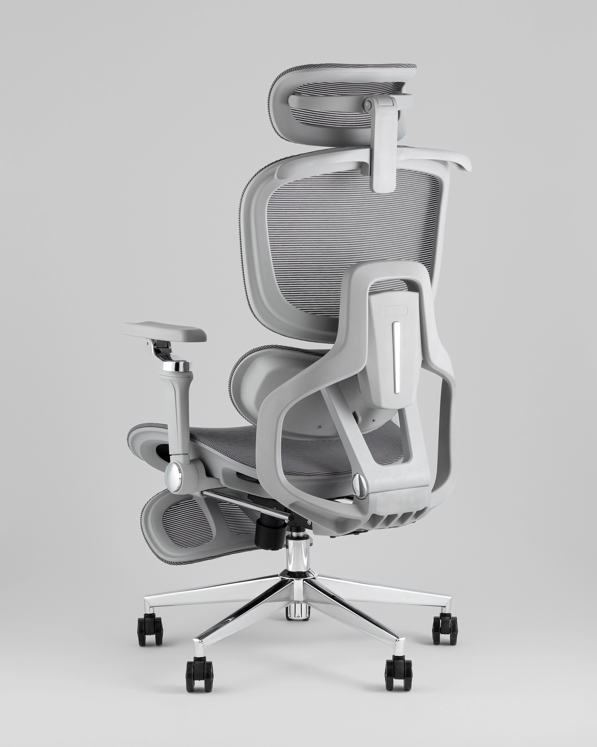 Кресло офисное TopChairs Prodigy с оттоманкой серый