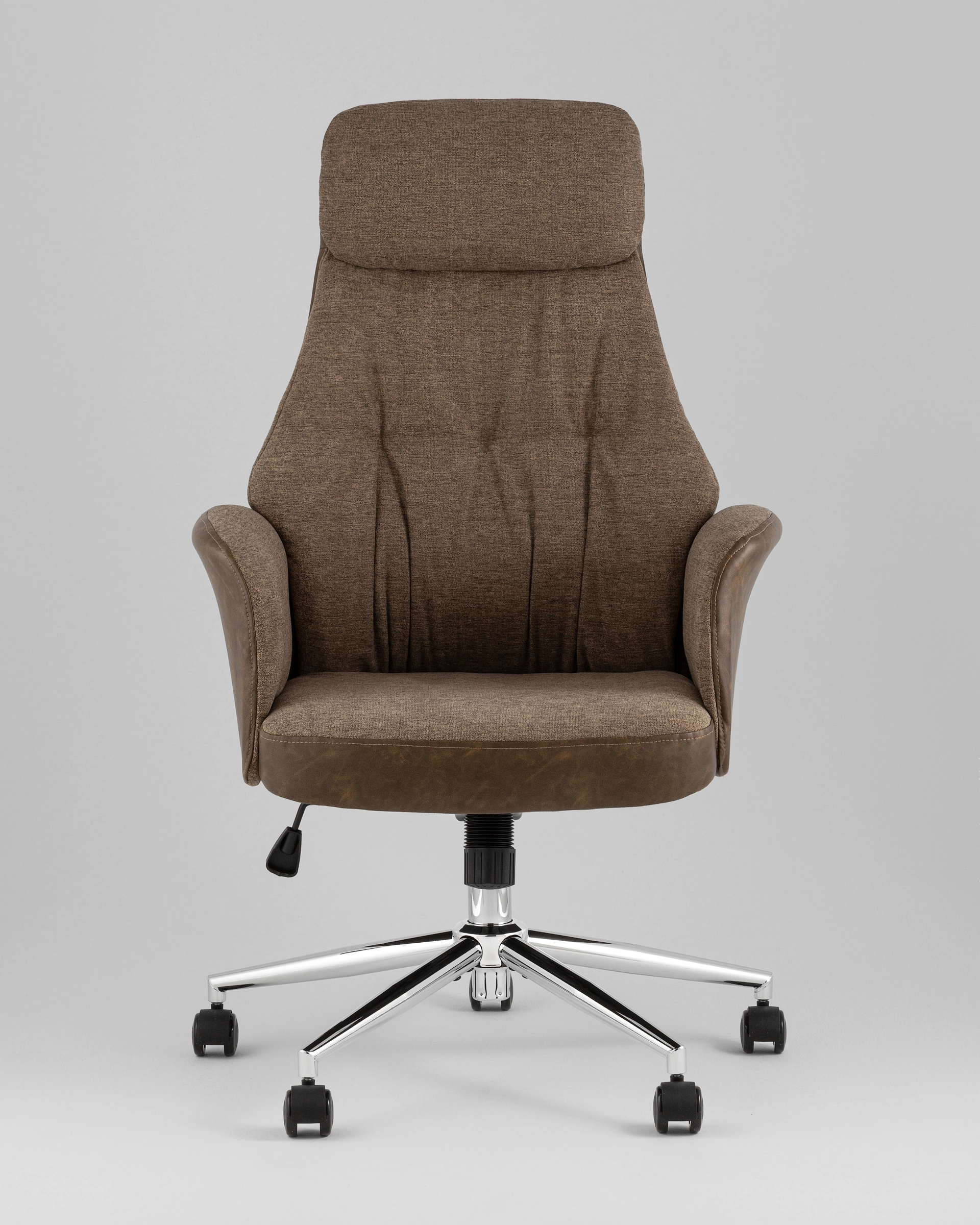 Кресло офисное TopChairs Neoma коричневый экокожа ткань