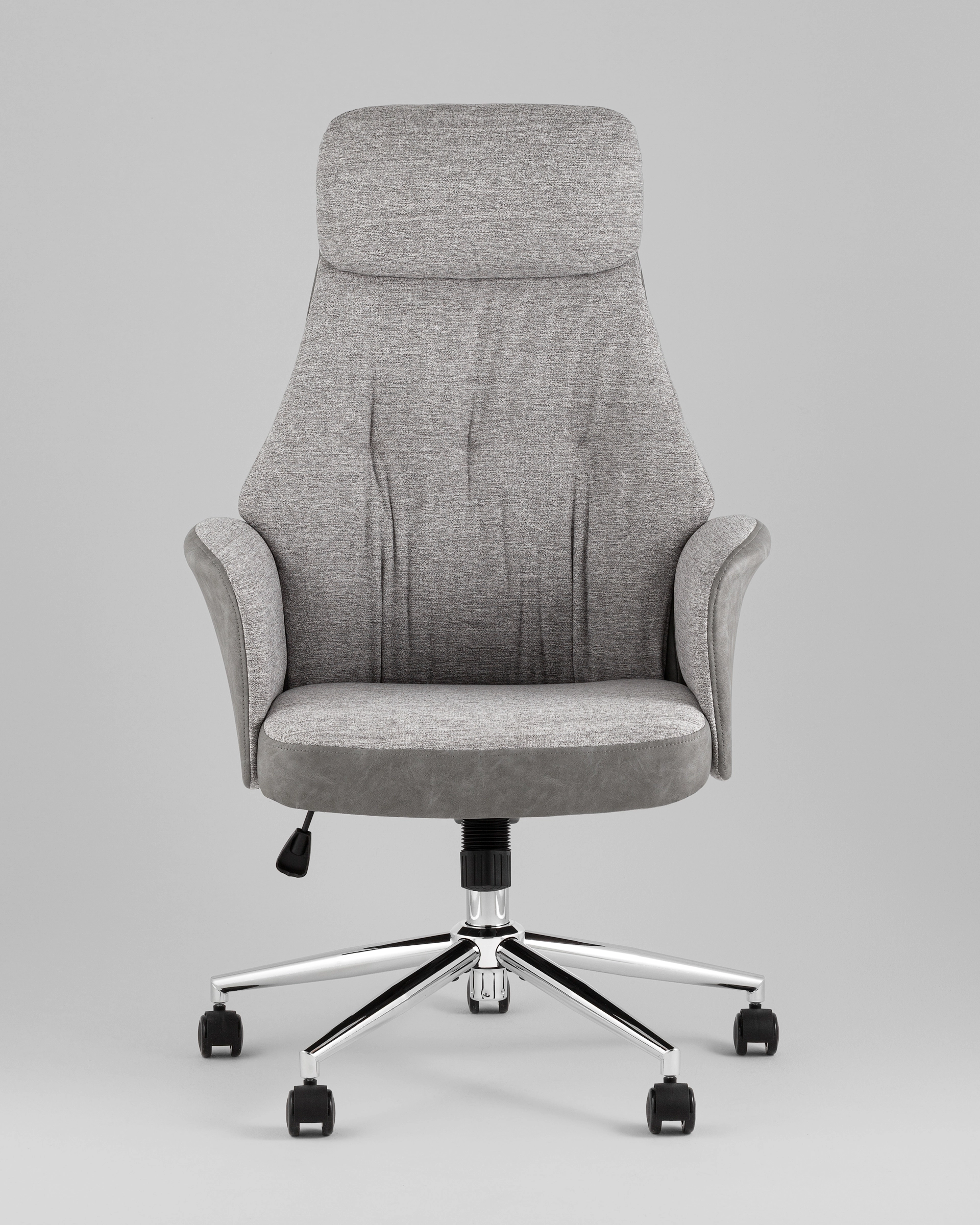 Кресло офисное TopChairs Neoma светло-серый экокожа ткань