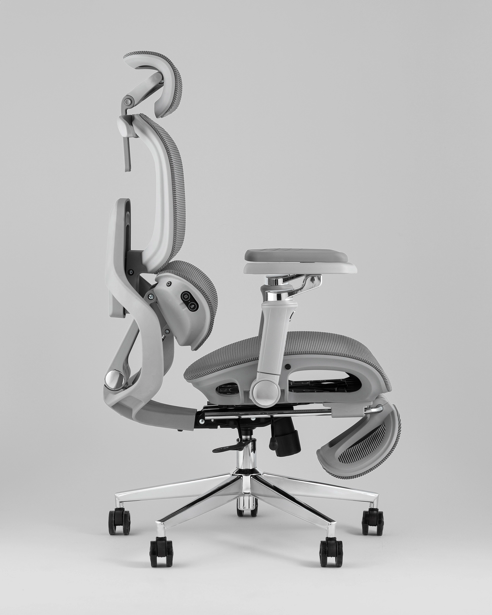 Кресло офисное TopChairs Prodigy с оттоманкой серый