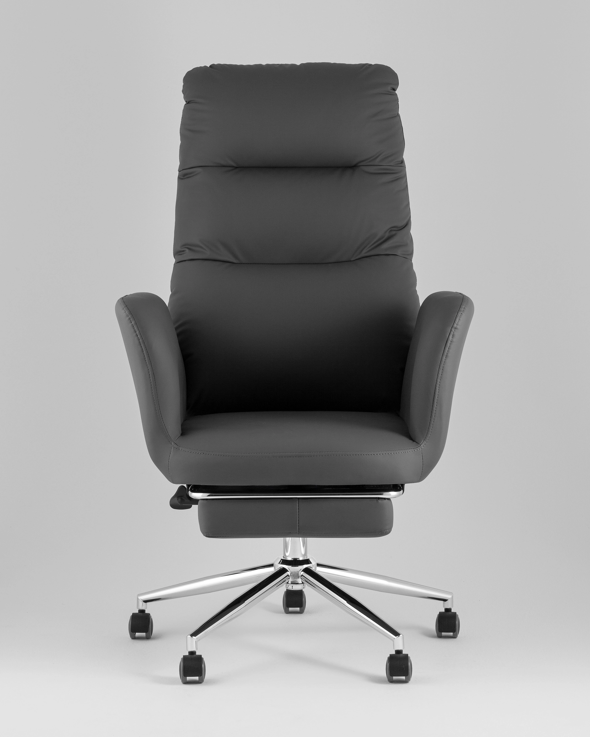 Кресло руководителя TopChairs Solid NC с оттоманкой серый