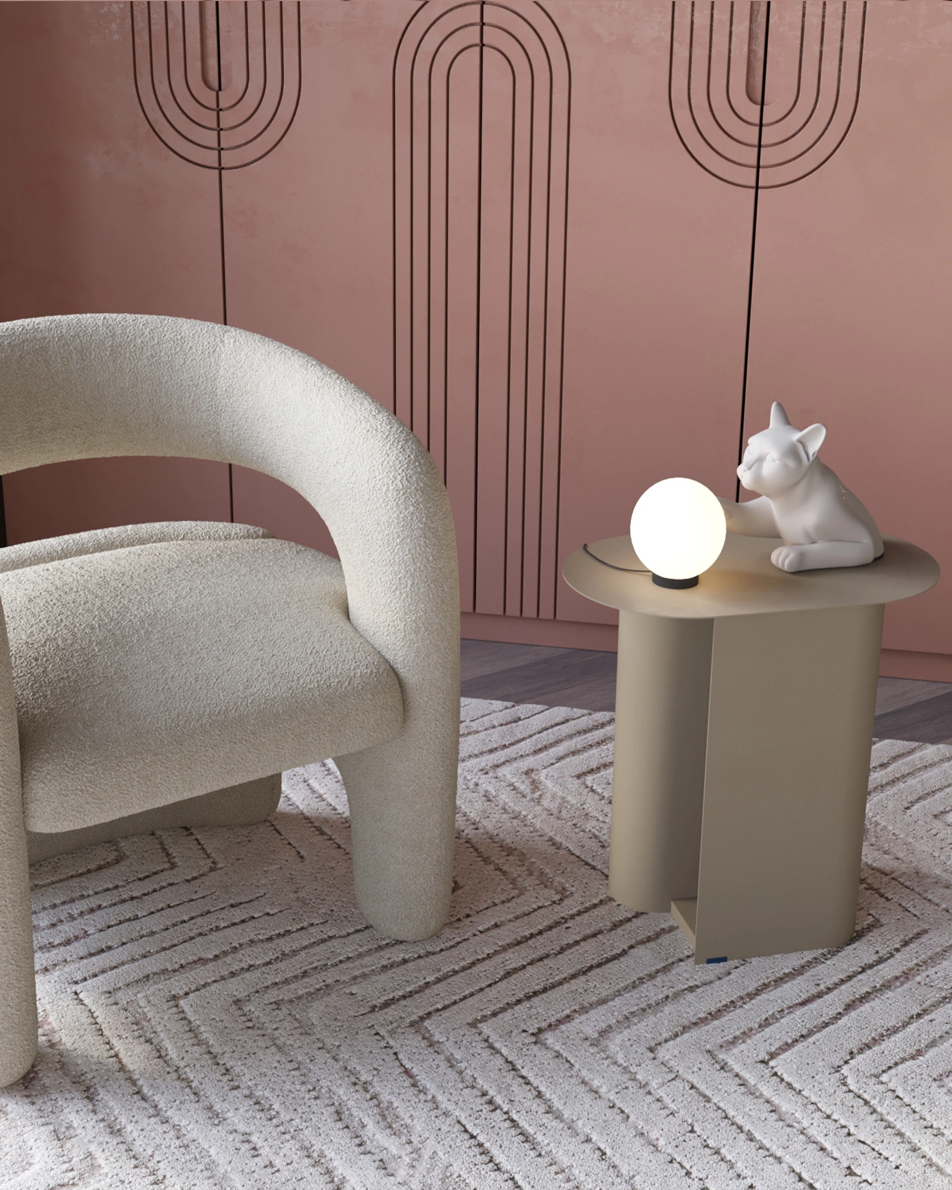 Журнальный столик Yvaine металл серый