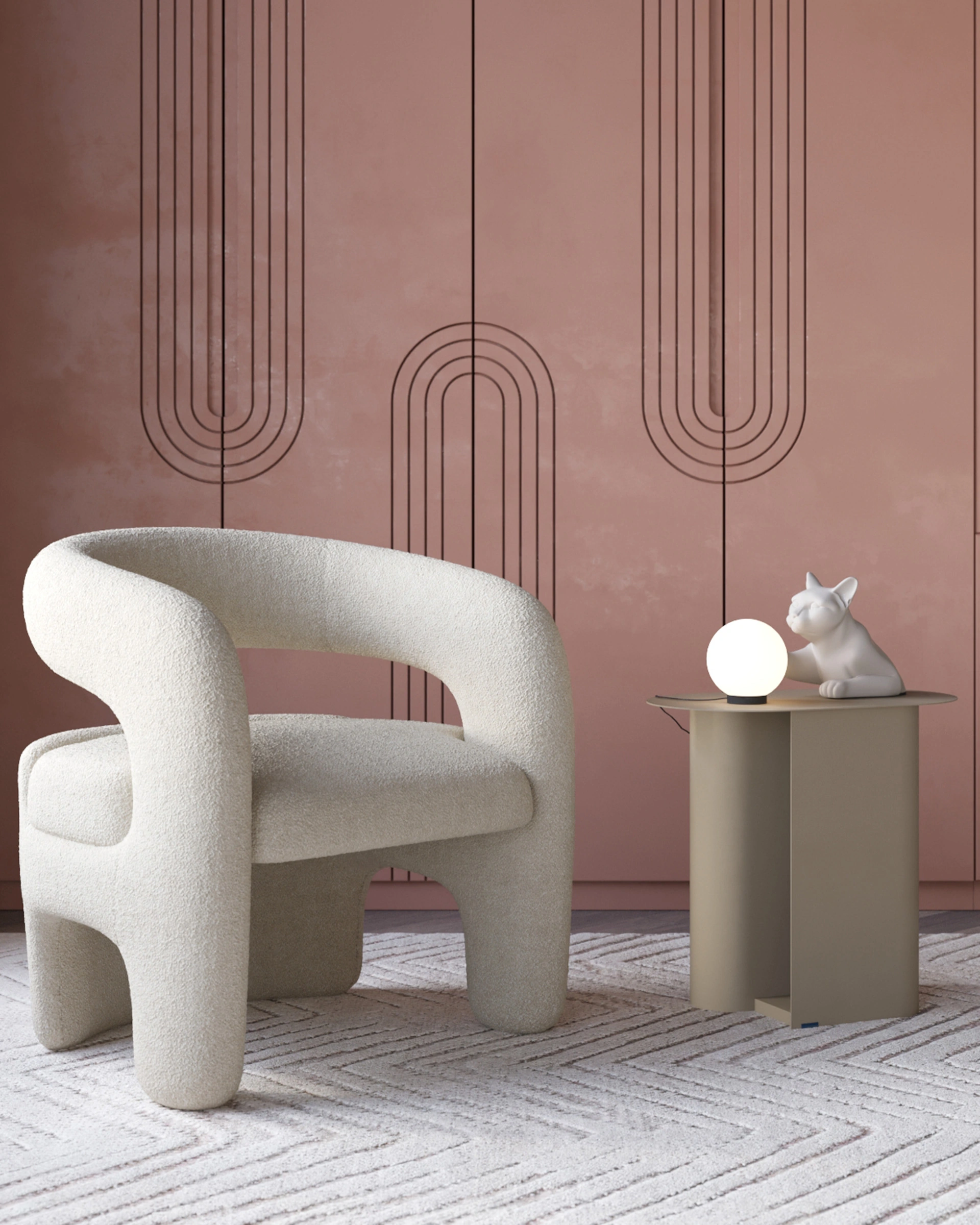 Журнальный столик Yvaine металл серый