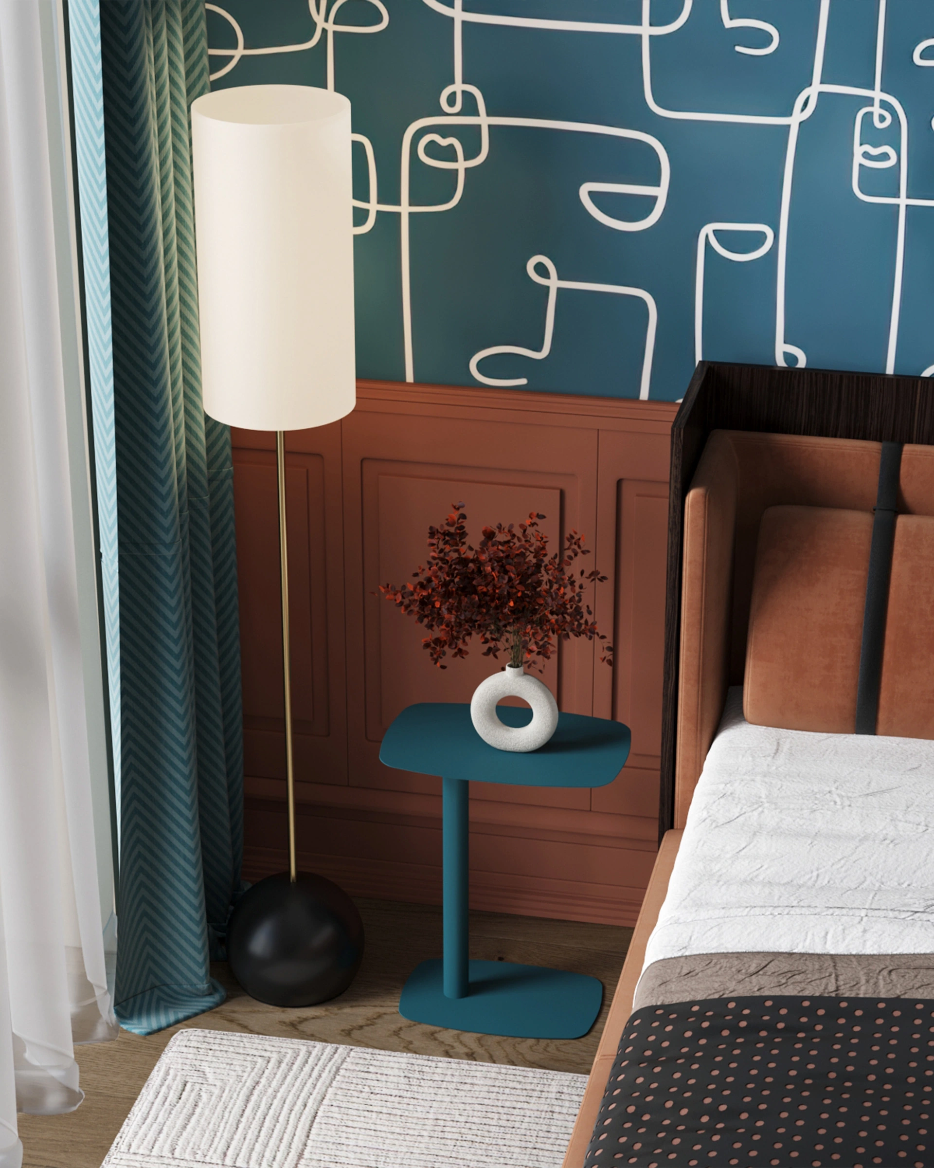 Журнальный столик Eanna L металл синий