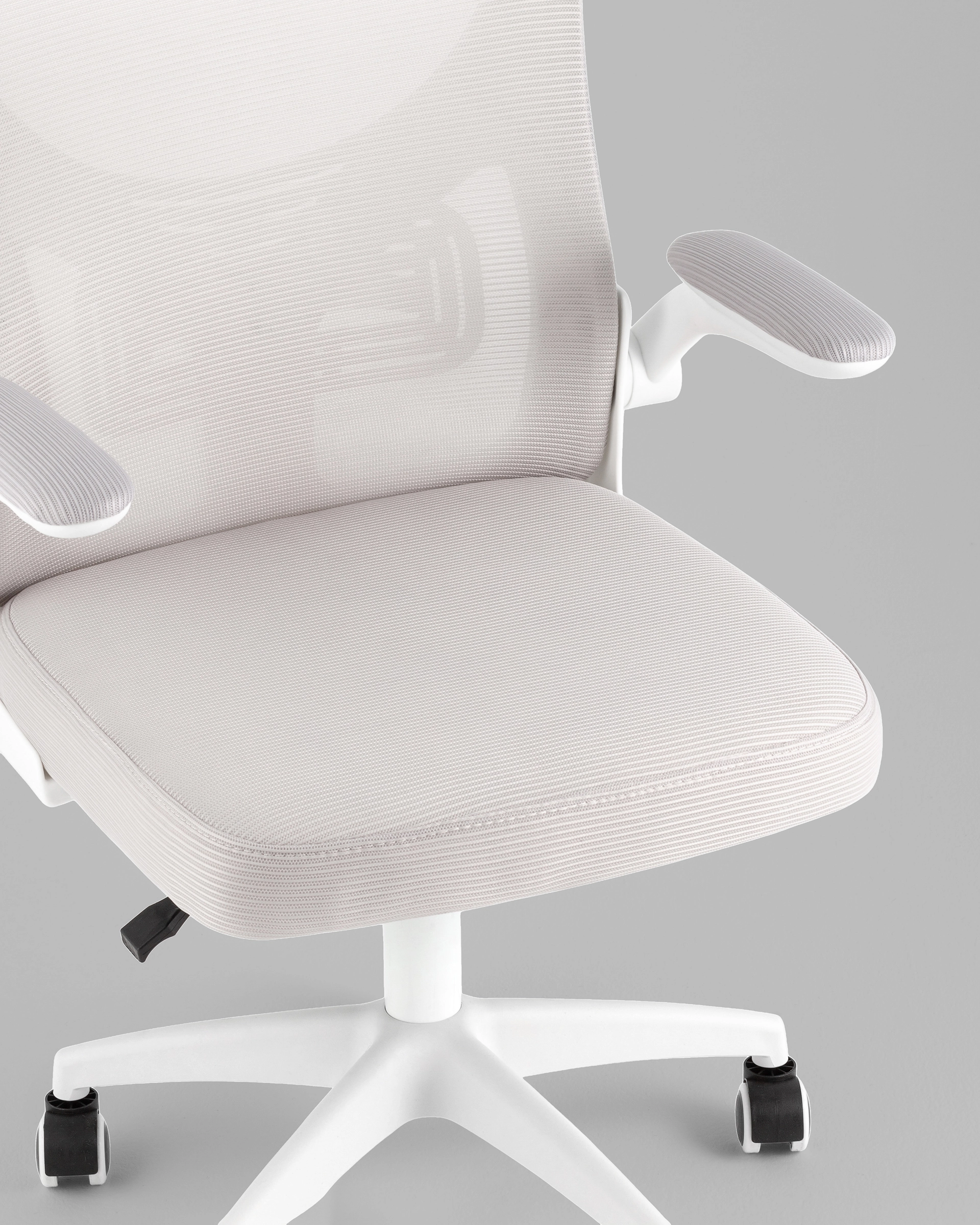 Кресло офисное TopChairs Core серый с подголовником пластик белый