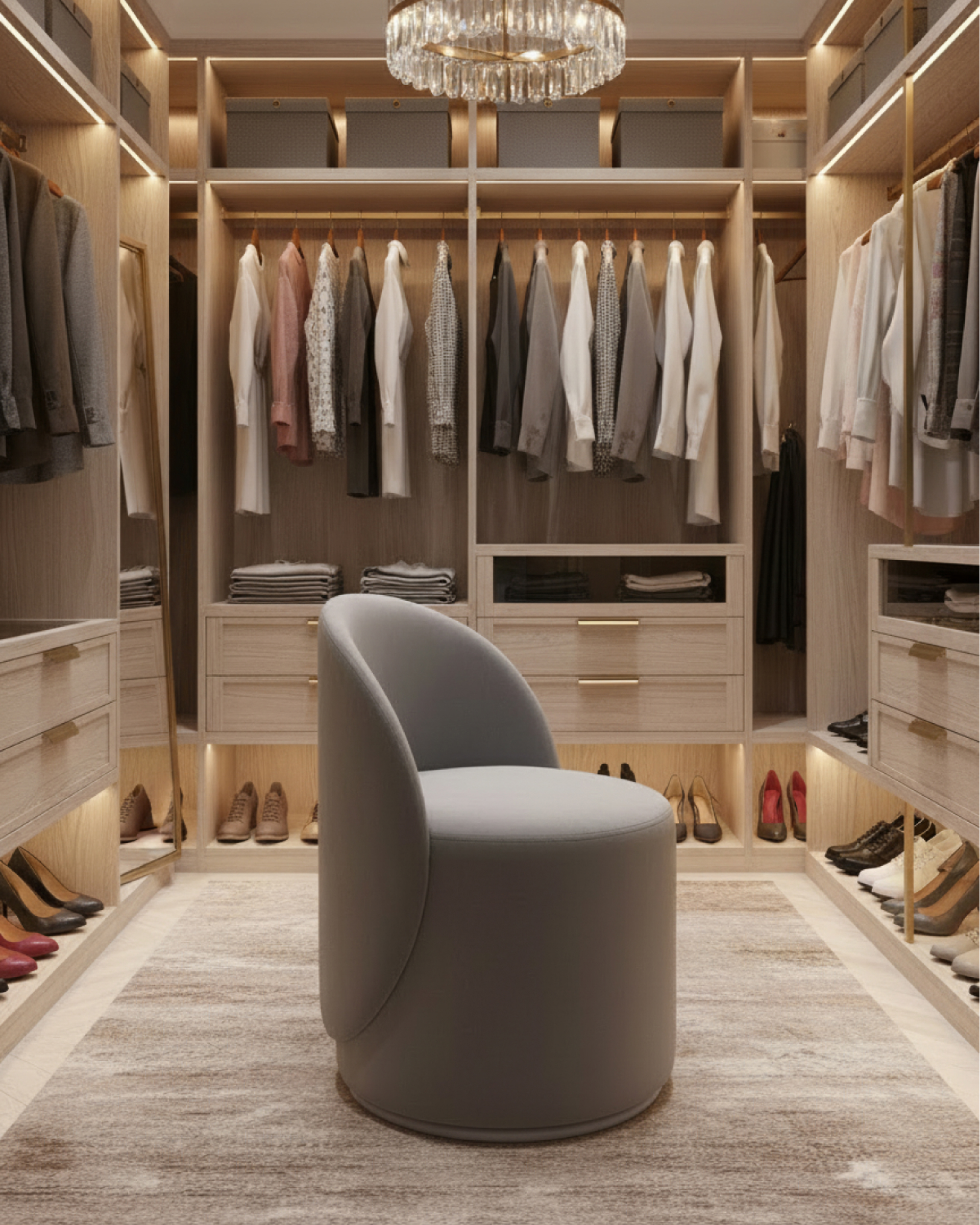 Пуф Loreen со спинкой вращающийся велюр серый