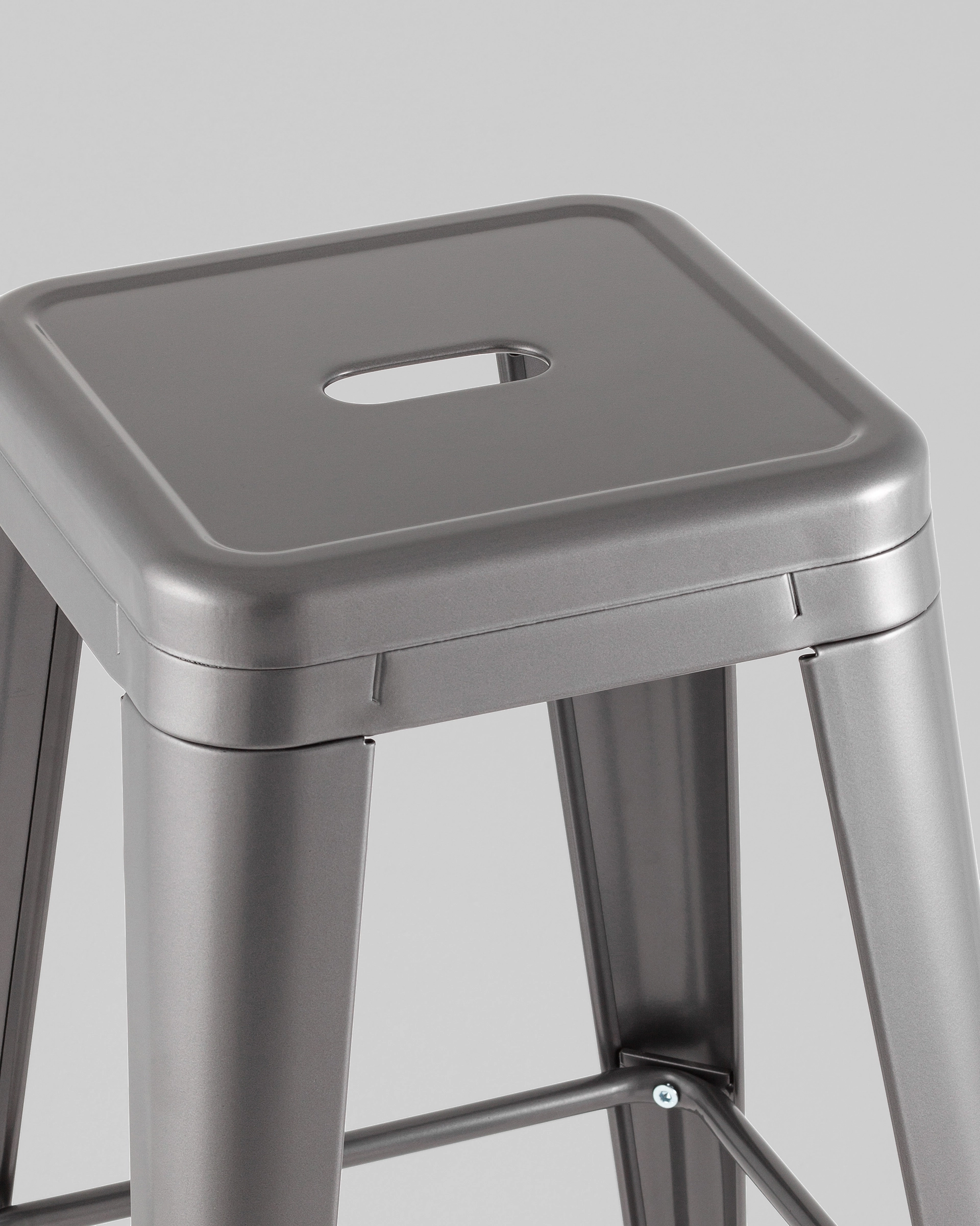 Стул барный TOLIX серебристый матовый KD