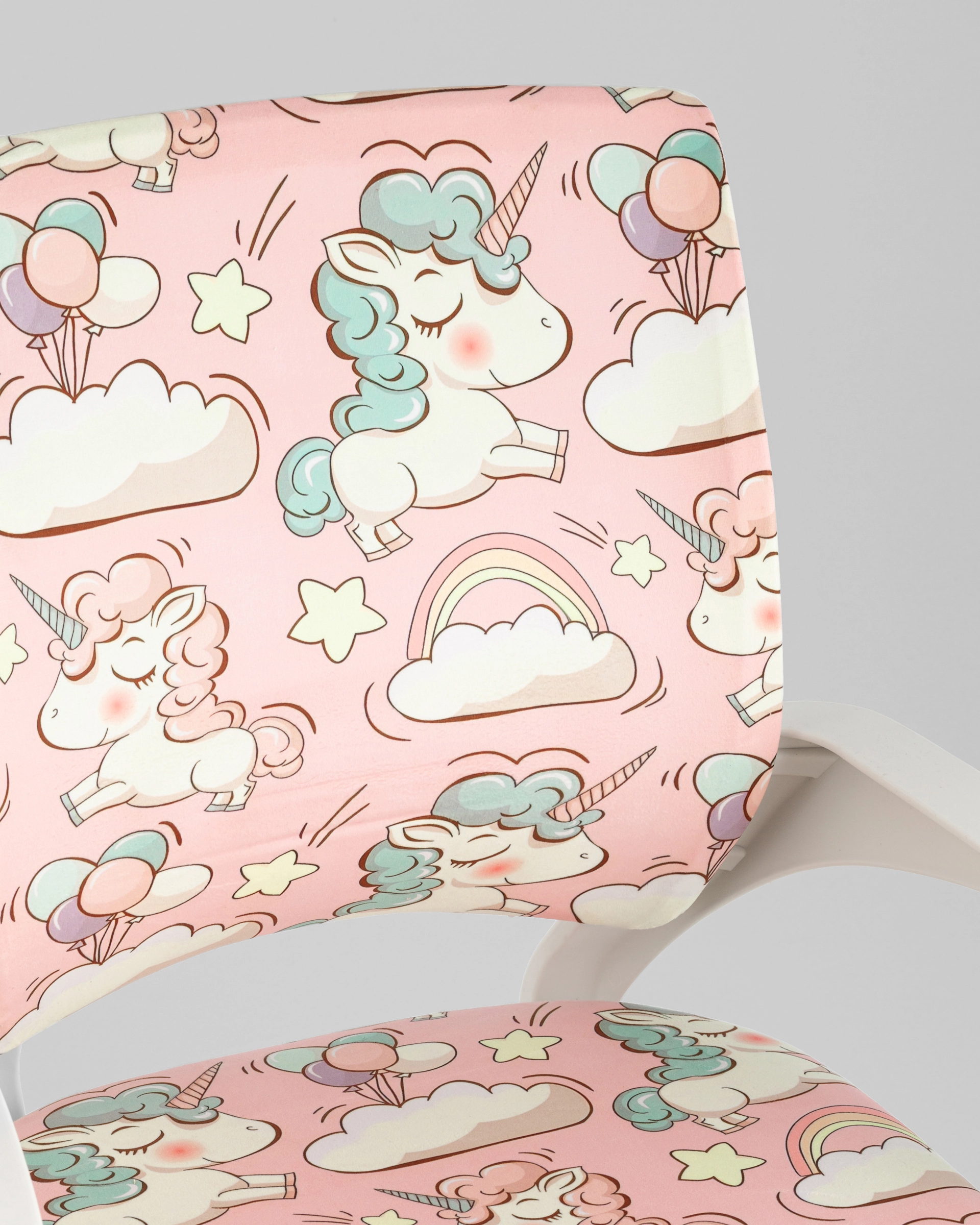 Кресло компьютерное детское TopChairs Simple SN Junior принт Unicorns пластик белый