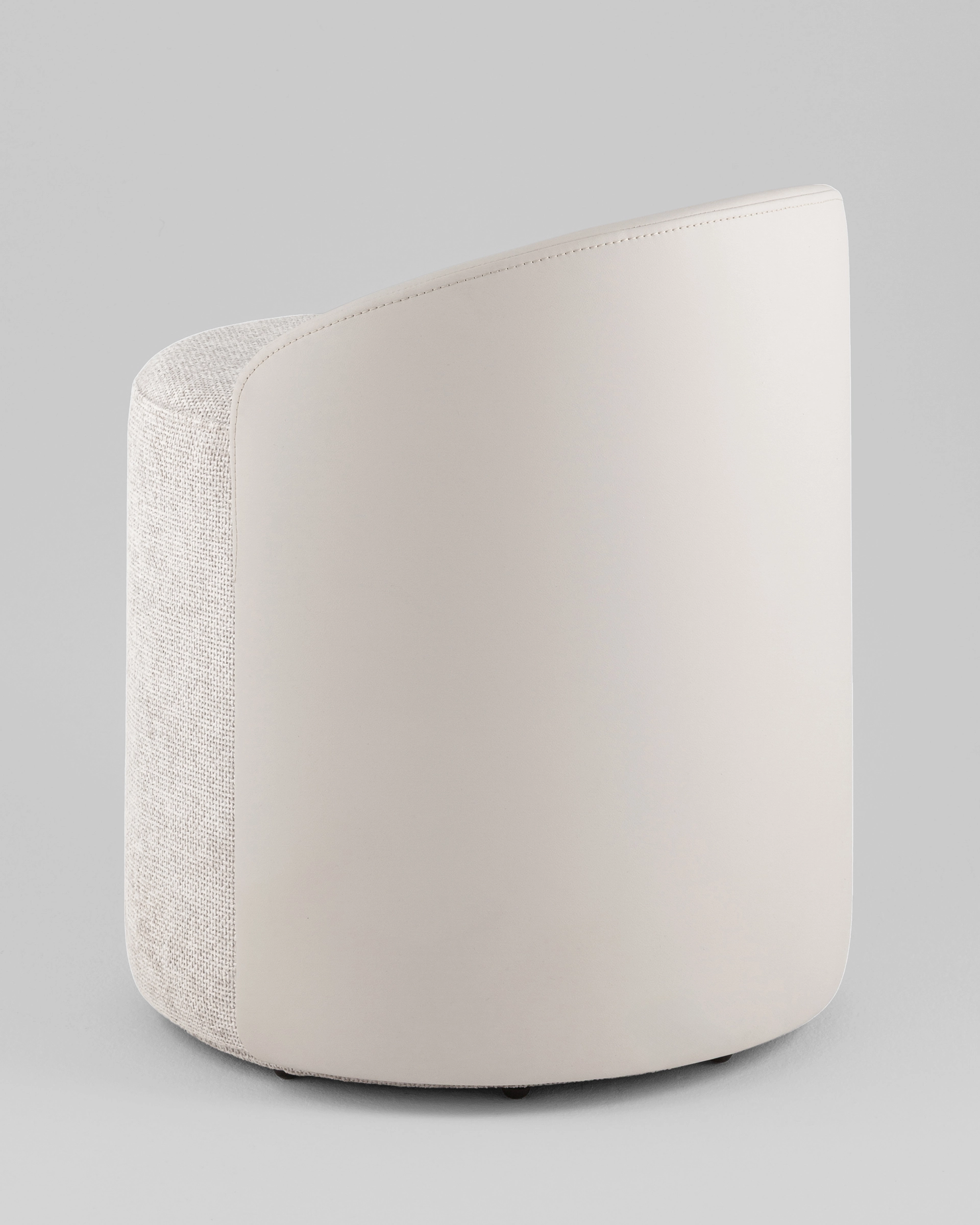 Пуф Тея спинка экокожа сиденье шенилл светло-серый