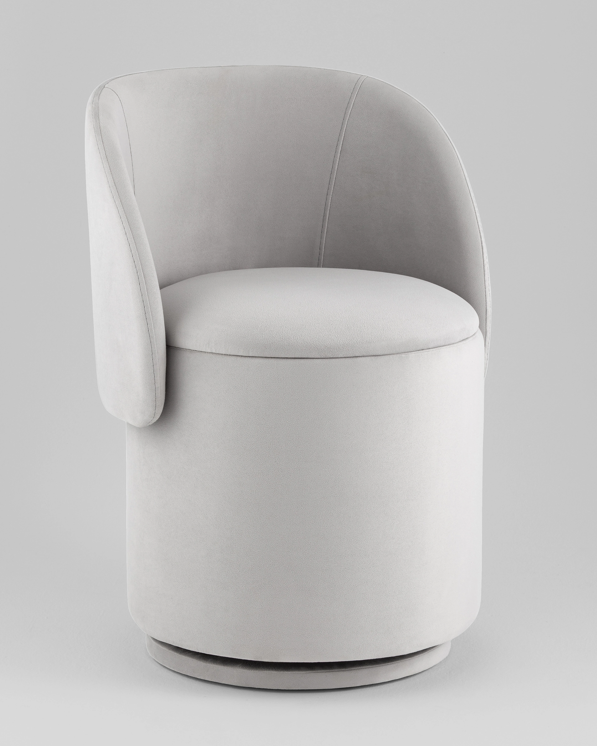 Пуф-трансформер Таунсвилл вращающийся с ящиком велюр светло-серый