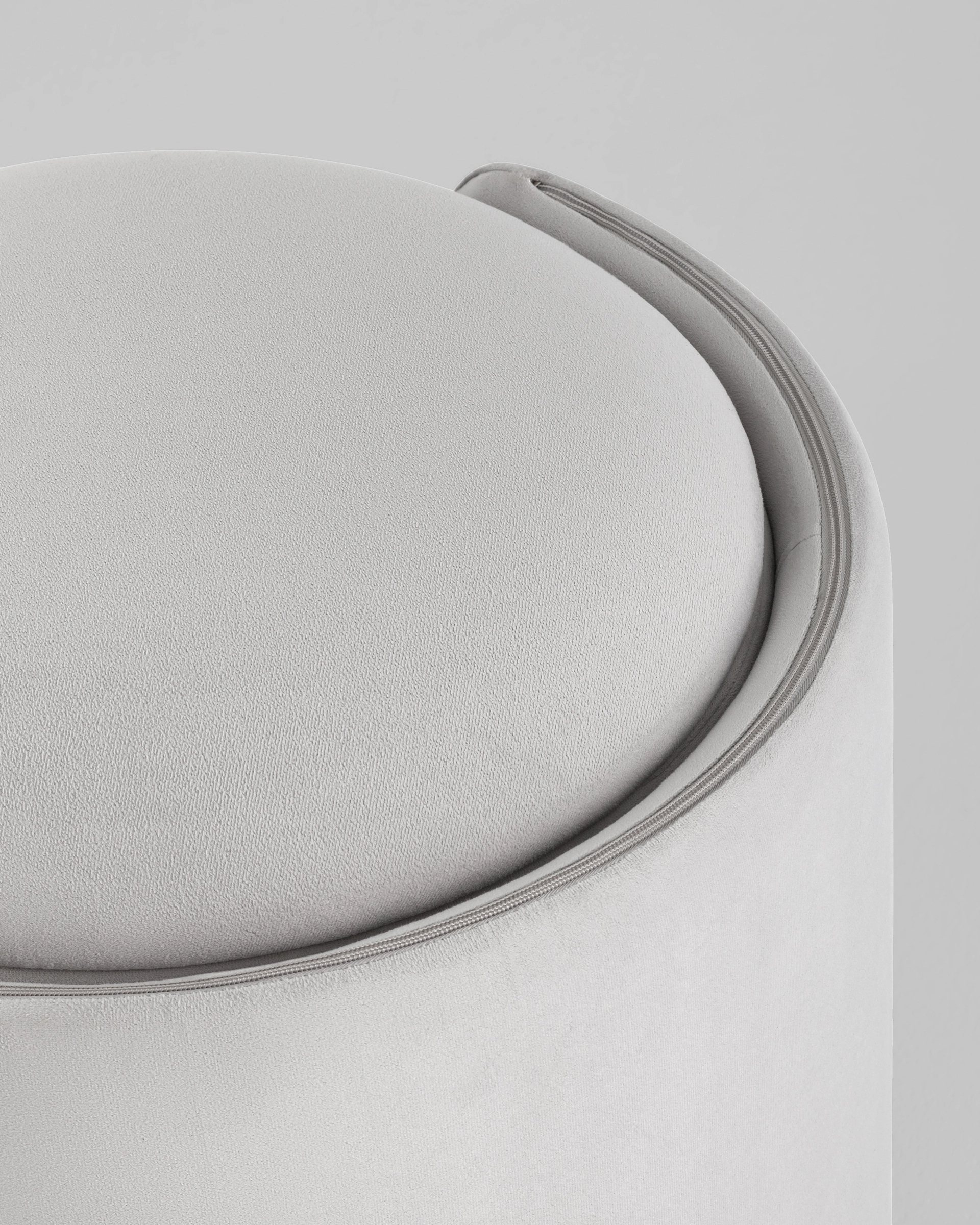 Пуф-трансформер Таунсвилл вращающийся с ящиком велюр светло-серый