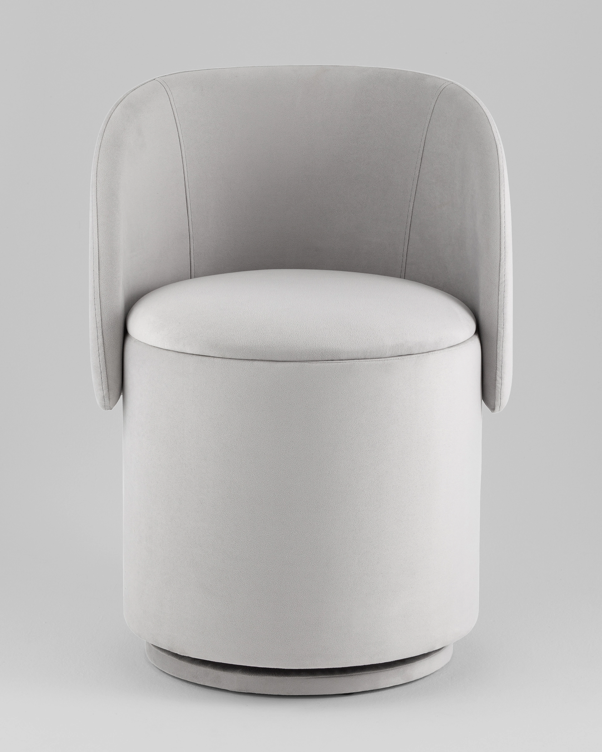 Пуф-трансформер Таунсвилл вращающийся с ящиком велюр светло-серый