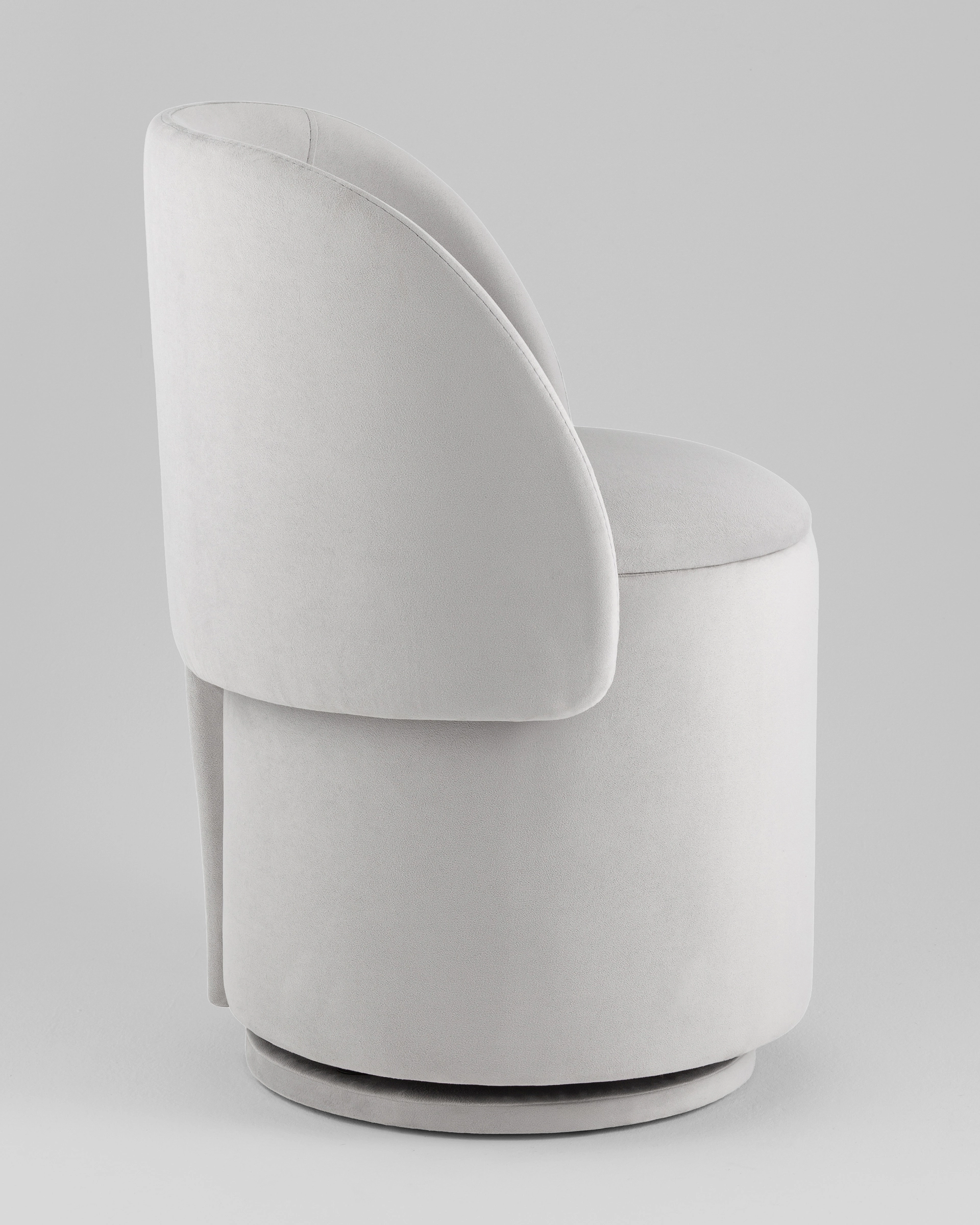 Пуф-трансформер Таунсвилл вращающийся с ящиком велюр светло-серый