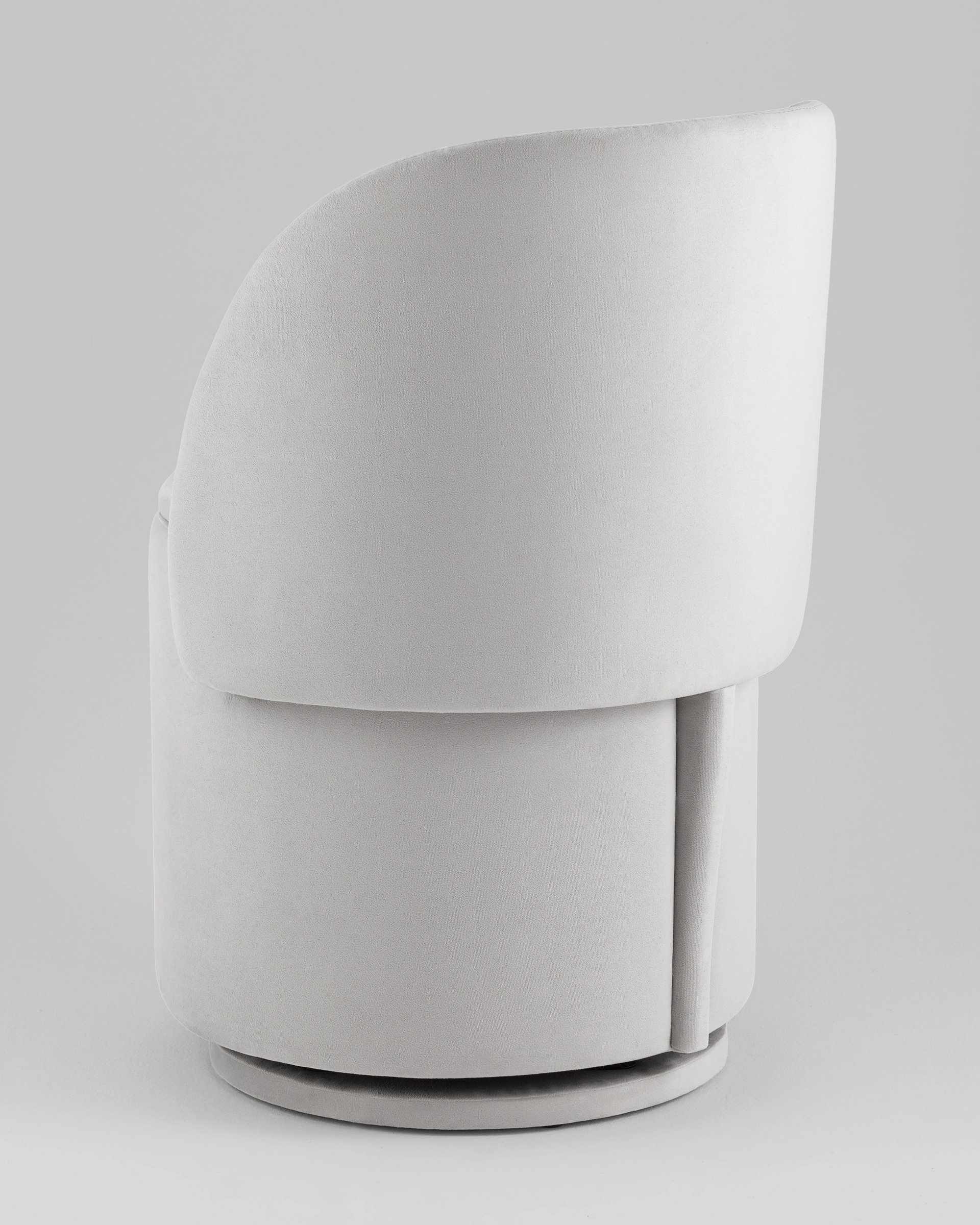 Пуф-трансформер Таунсвилл вращающийся с ящиком велюр светло-серый