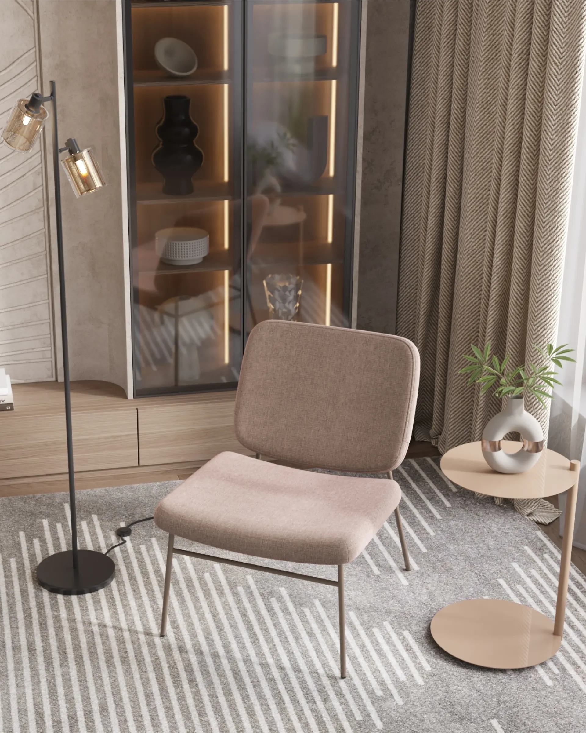 Журнальный столик Siara металл капучино