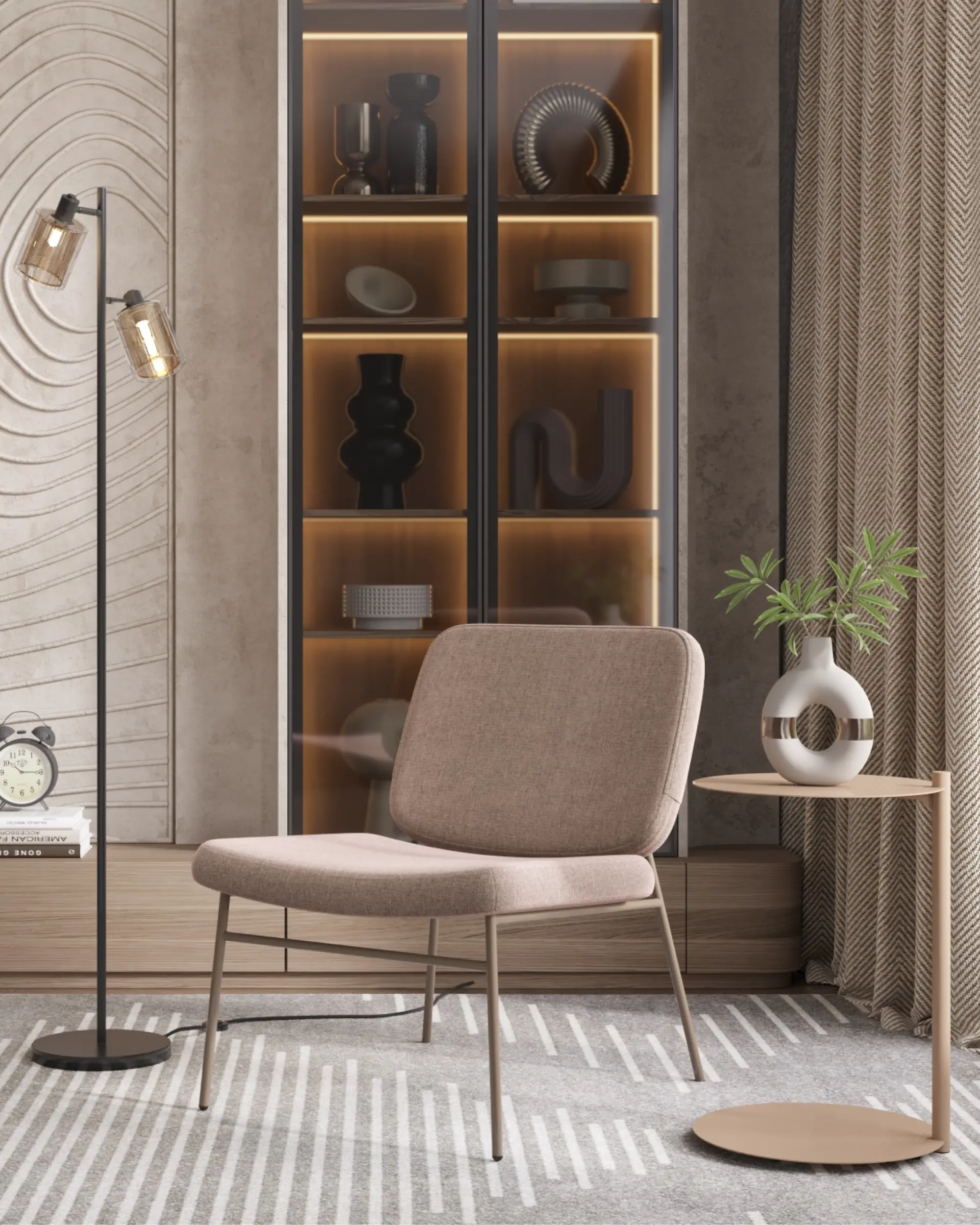 Журнальный столик Siara металл капучино