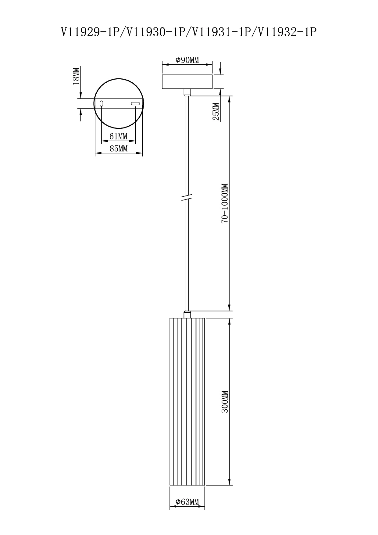 Светильник подвесной Moderli V11929-1P Cora