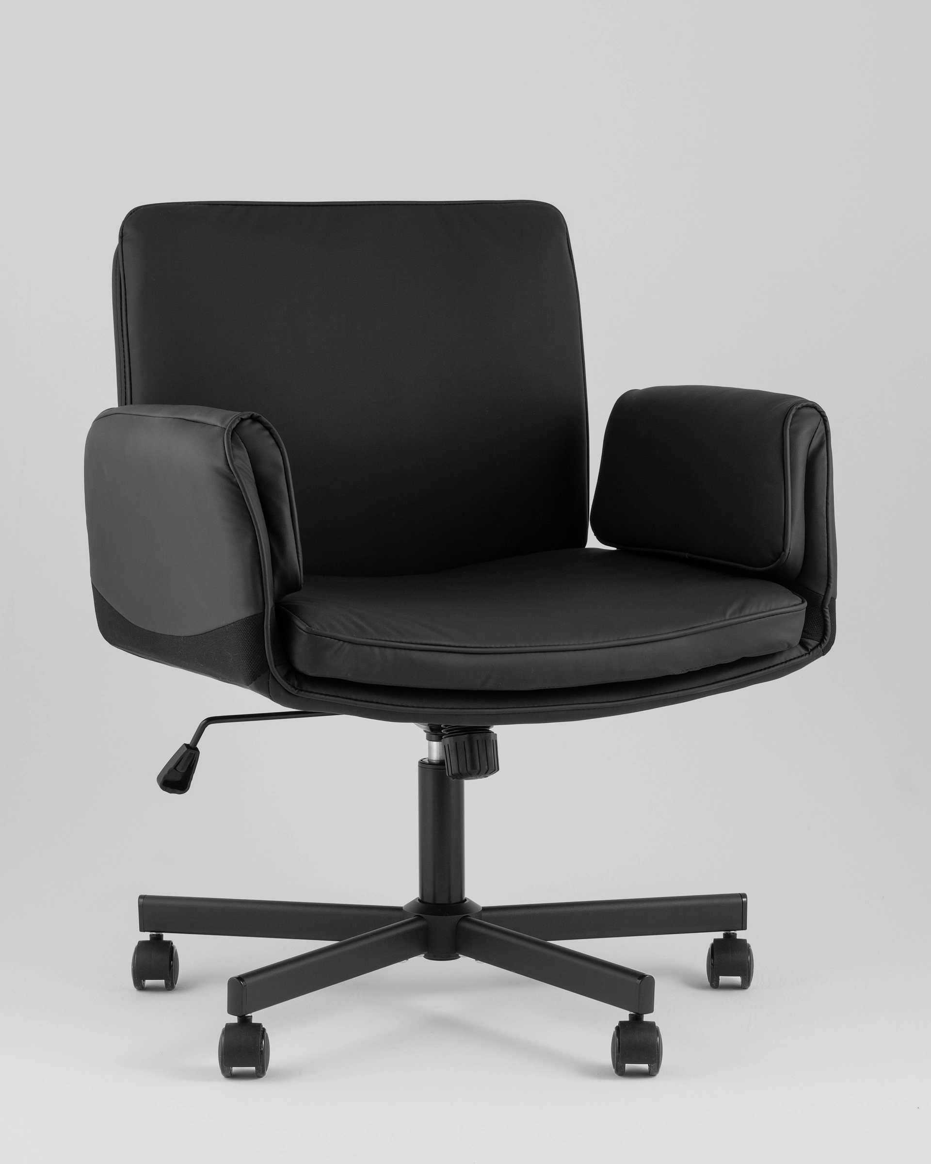 Кресло офисное TopChairs Foldo с откидными подлокотниками черное