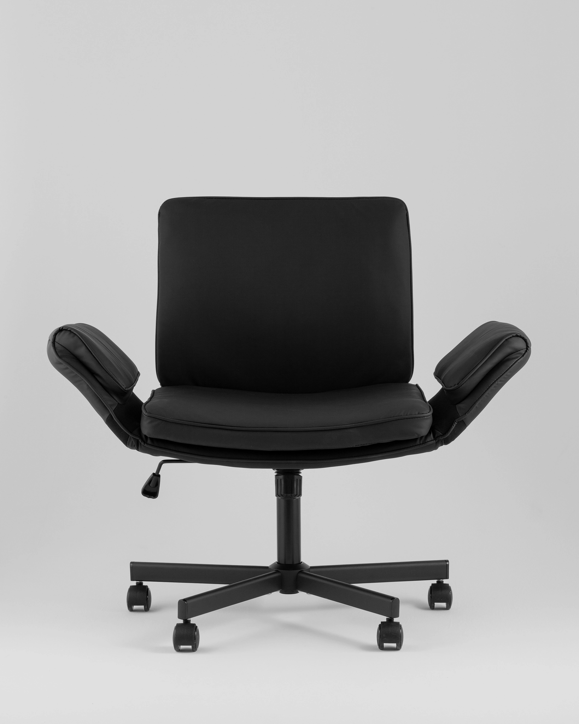 Кресло офисное TopChairs Foldo с откидными подлокотниками черное