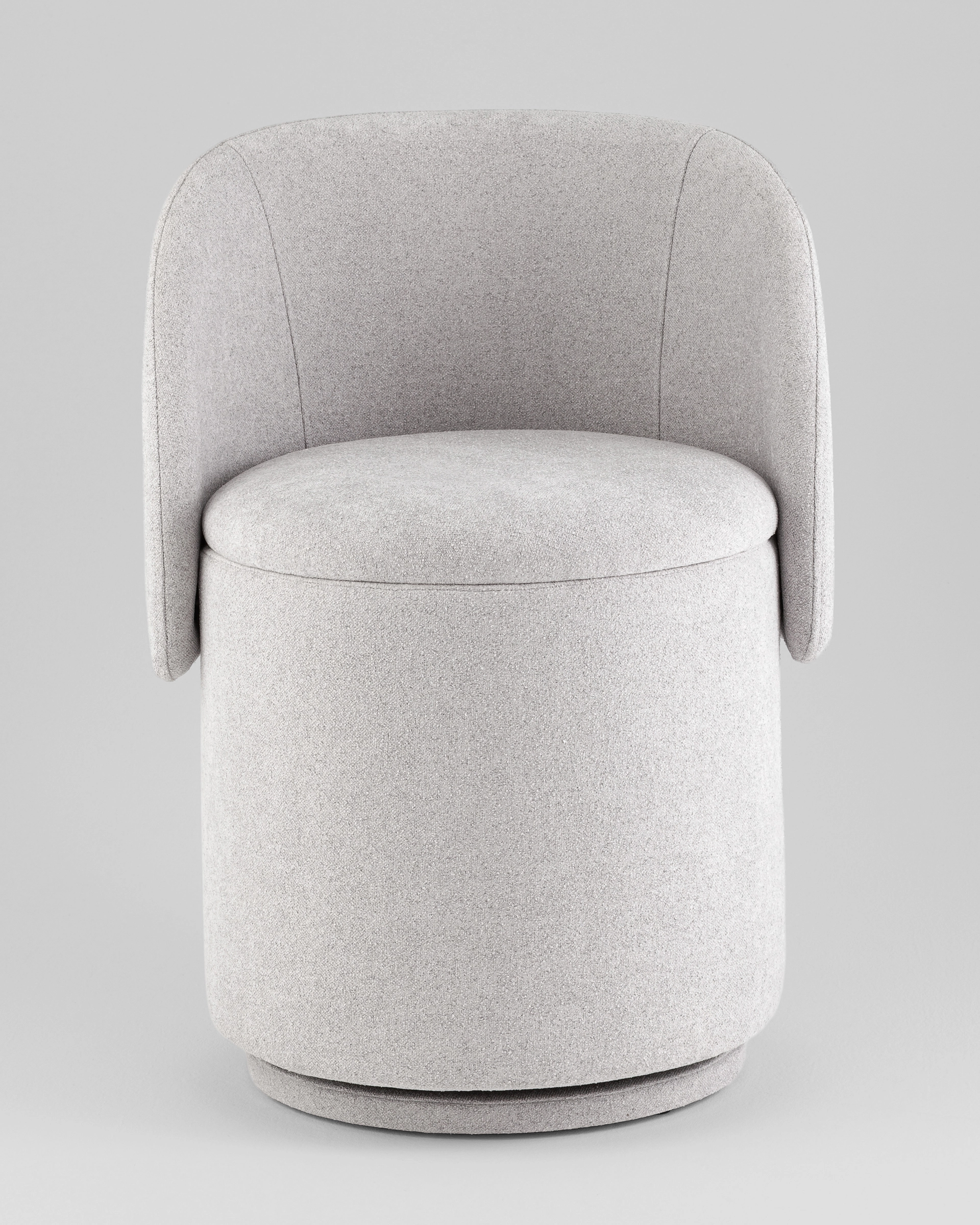 Пуф-трансформер Таунсвилл вращающийся с ящиком букле светло-серый