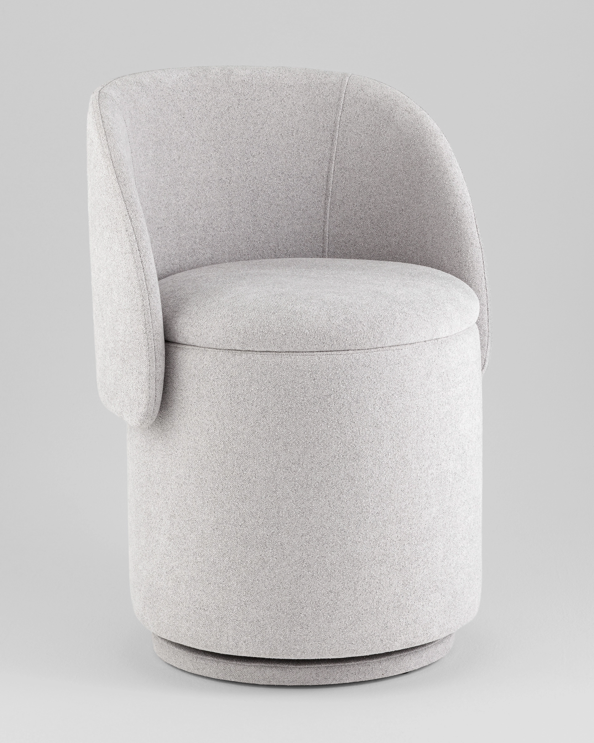 Пуф-трансформер Таунсвилл вращающийся с ящиком букле светло-серый