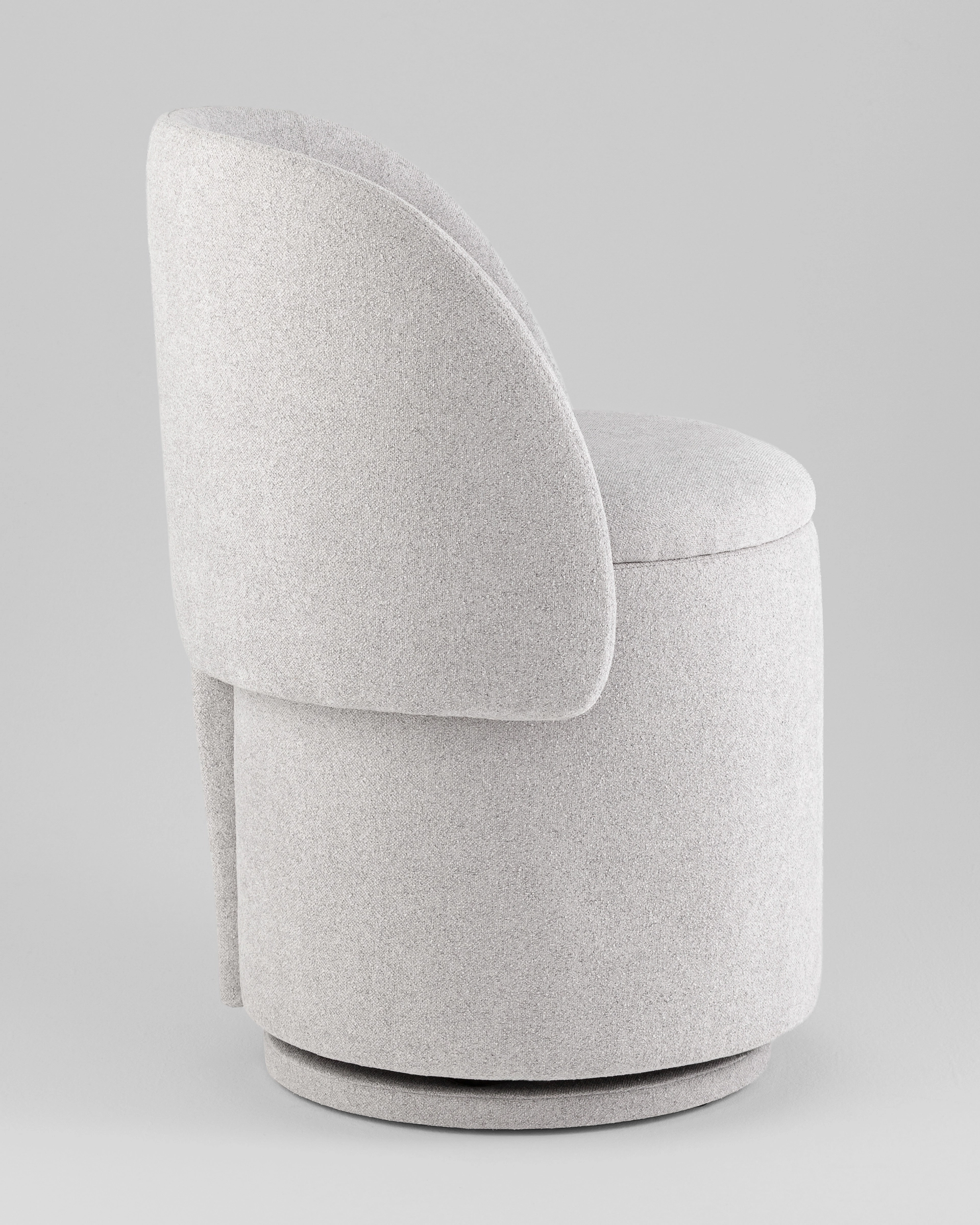 Пуф-трансформер Таунсвилл вращающийся с ящиком букле светло-серый