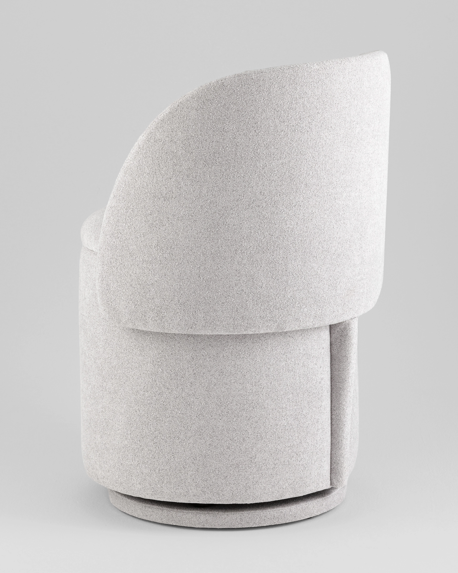 Пуф-трансформер Таунсвилл вращающийся с ящиком букле светло-серый