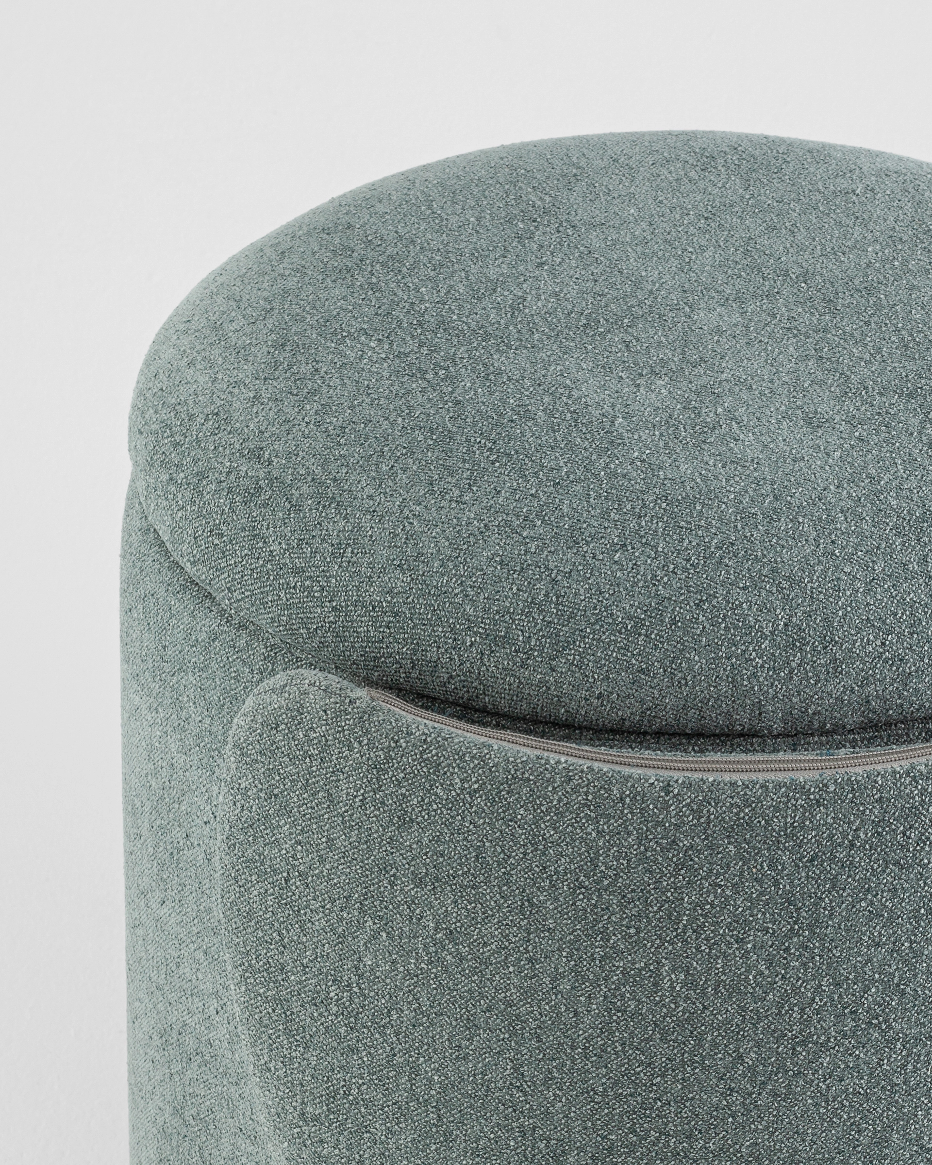 Пуф-трансформер Таунсвилл вращающийся с ящиком букле зеленый