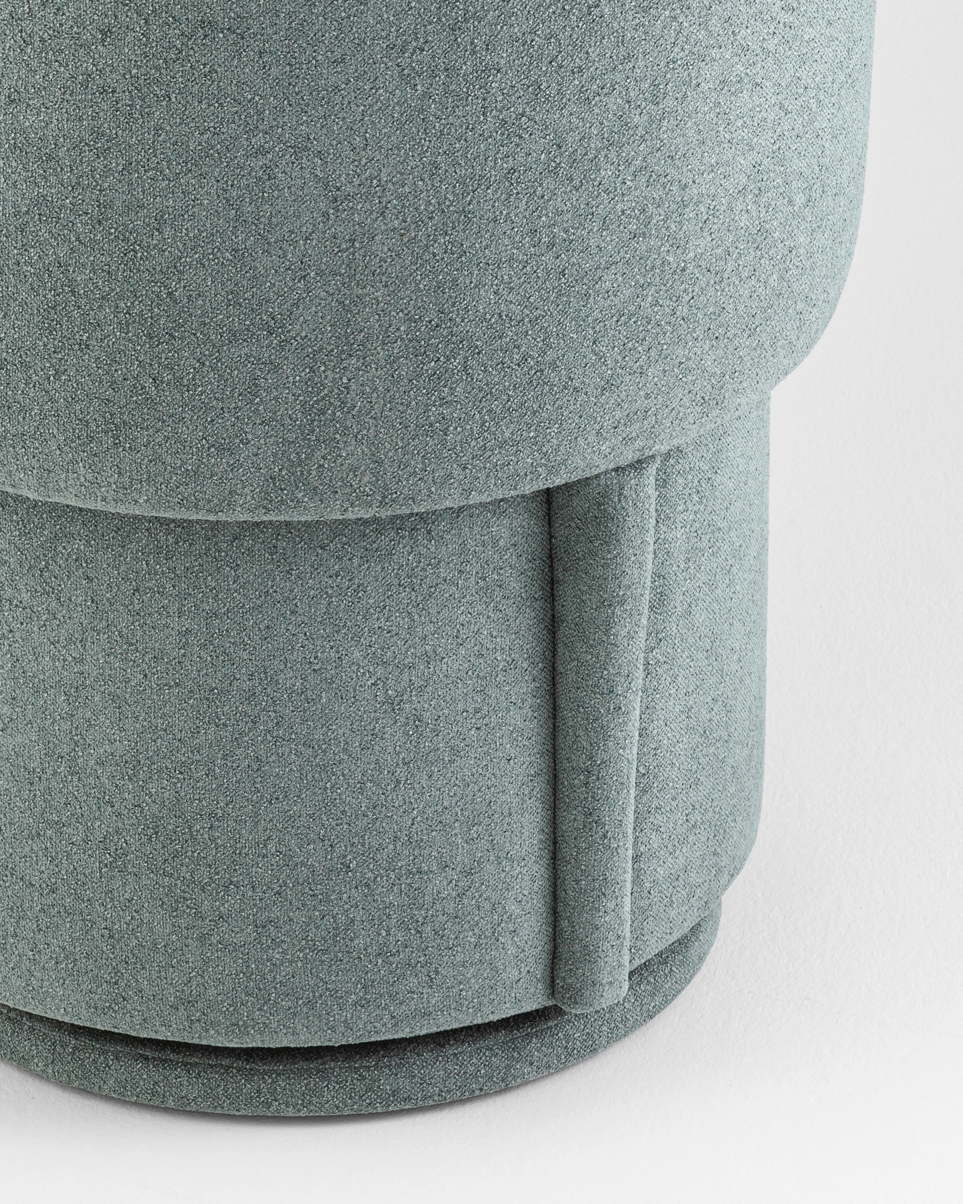 Пуф-трансформер Таунсвилл вращающийся с ящиком букле зеленый