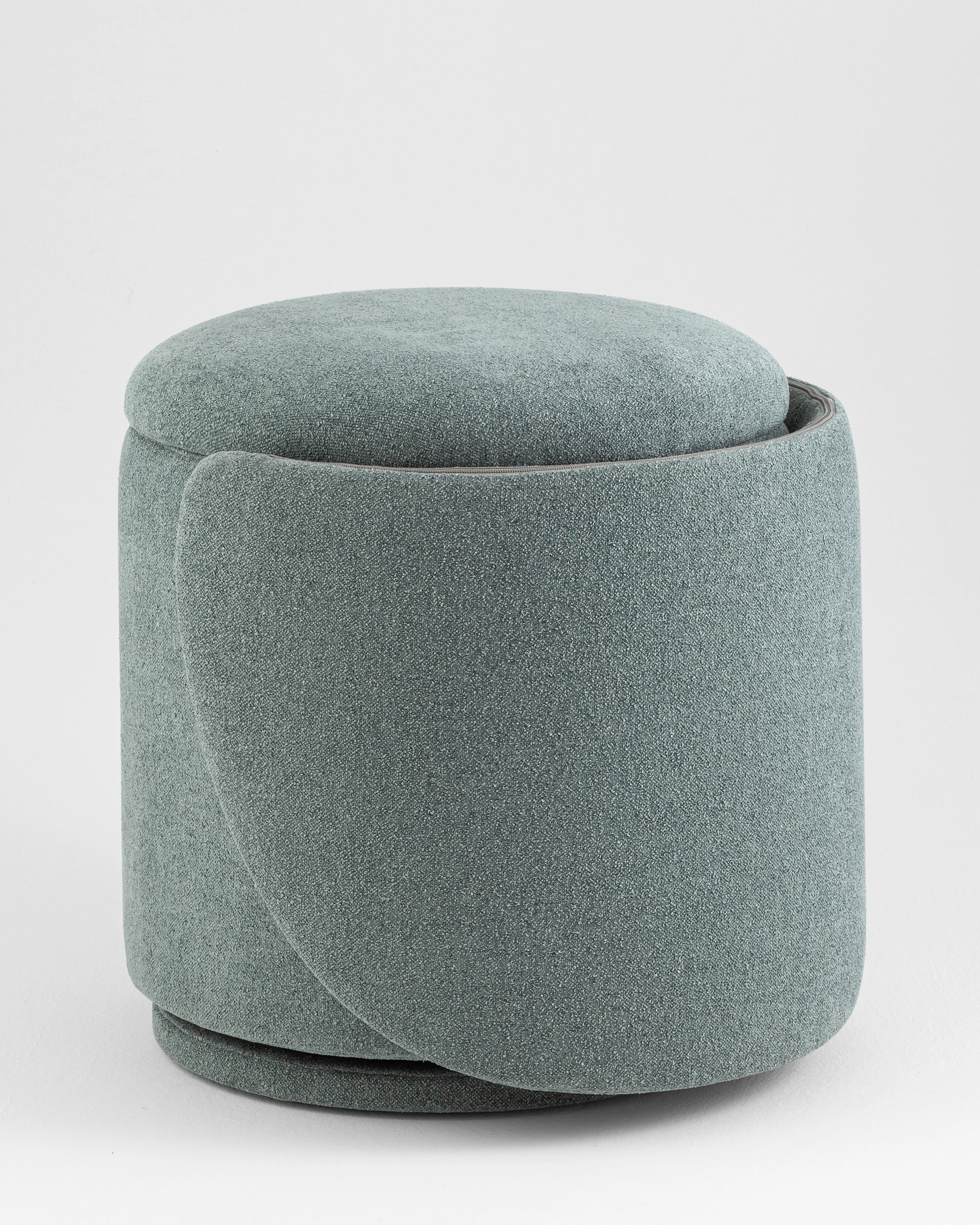 Пуф-трансформер Таунсвилл вращающийся с ящиком букле зеленый