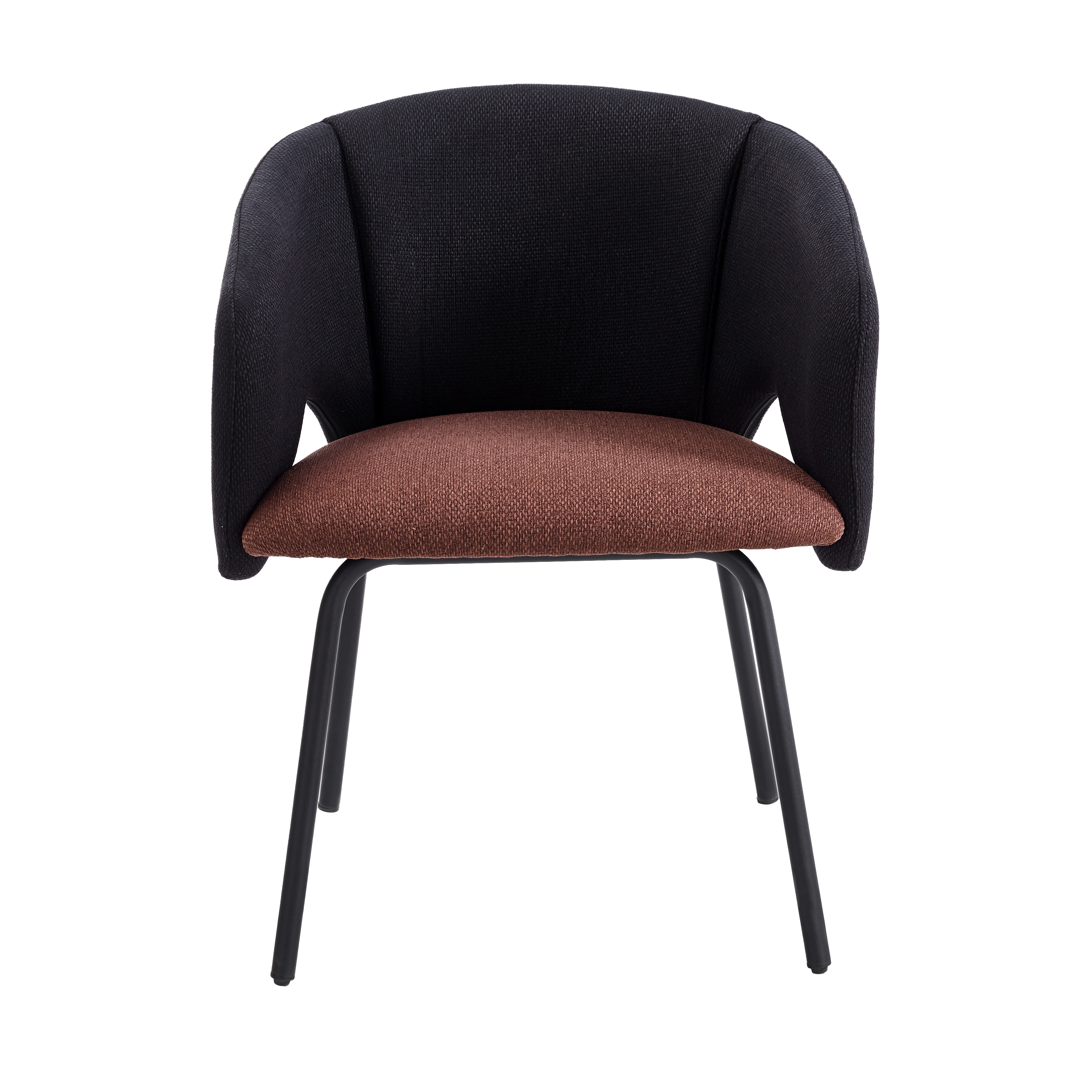 Стул обеденный Afrida рогожка черный бордо