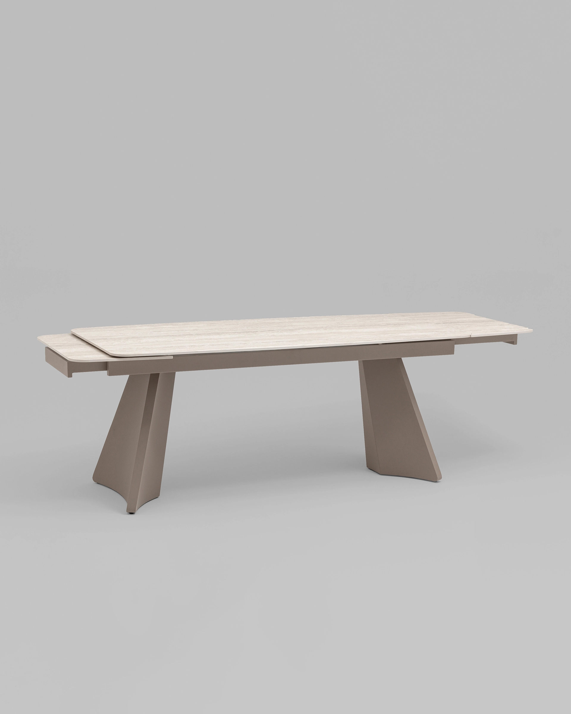 Стол обеденный Eliora 180-260х90 см серый травертин керамика