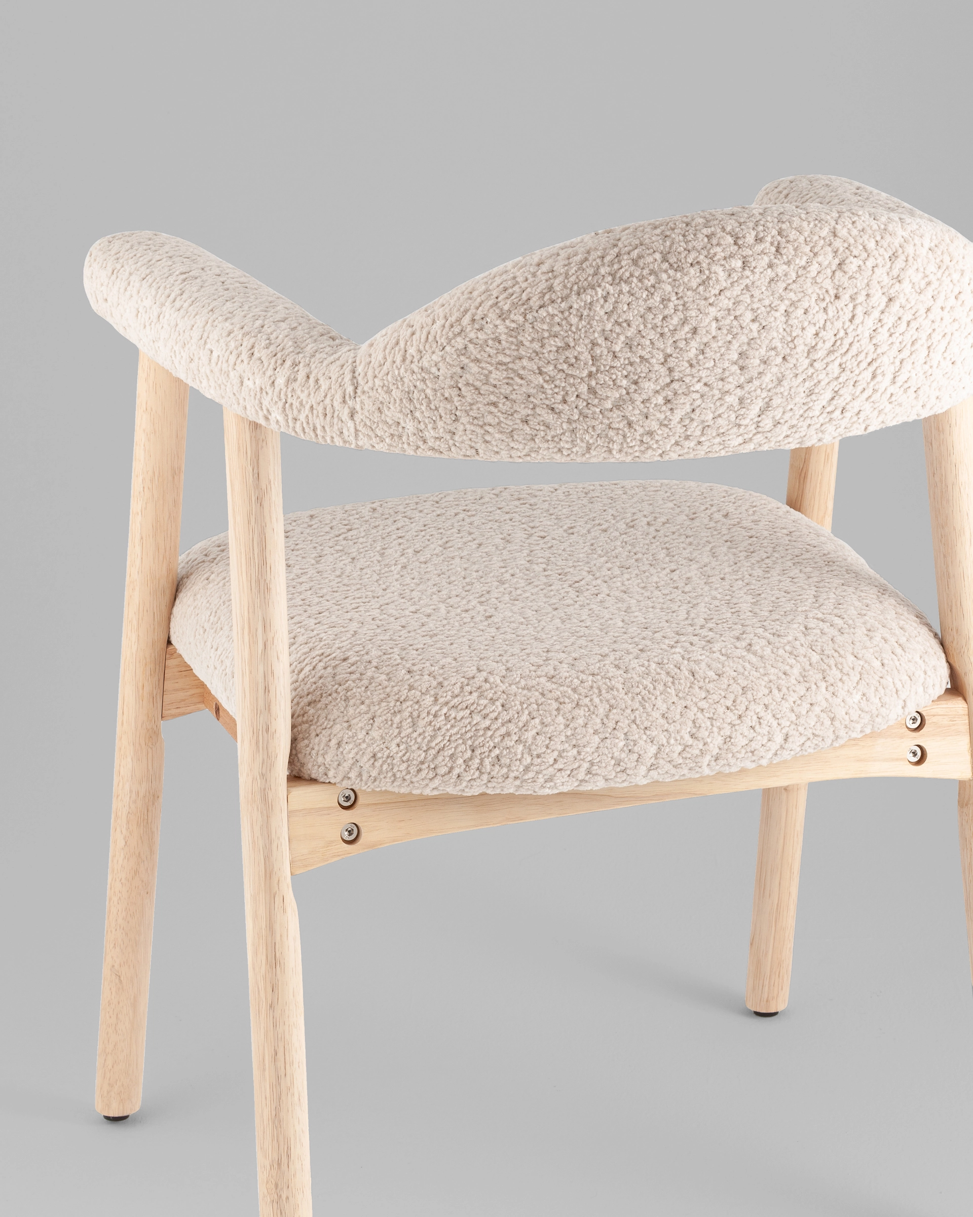 Стул обеденный Shredo бежевый шенилл светлое дерево 2 шт.