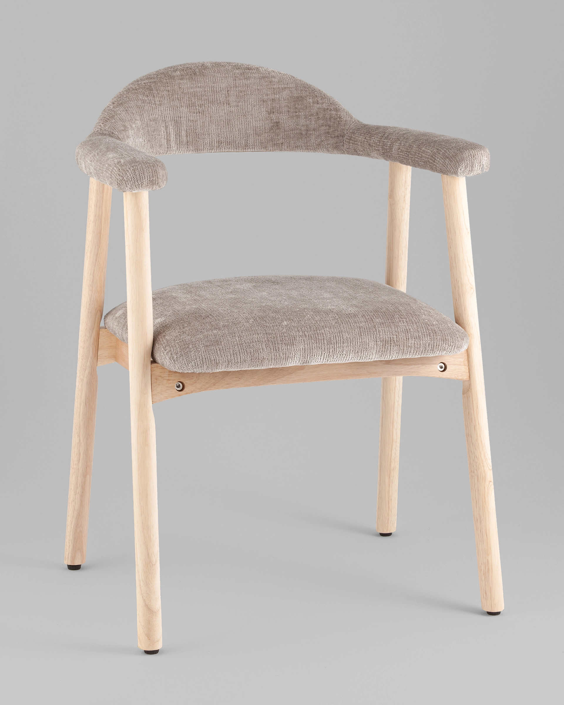 Стул обеденный Shredo серый шенилл светлое дерево 2 шт.