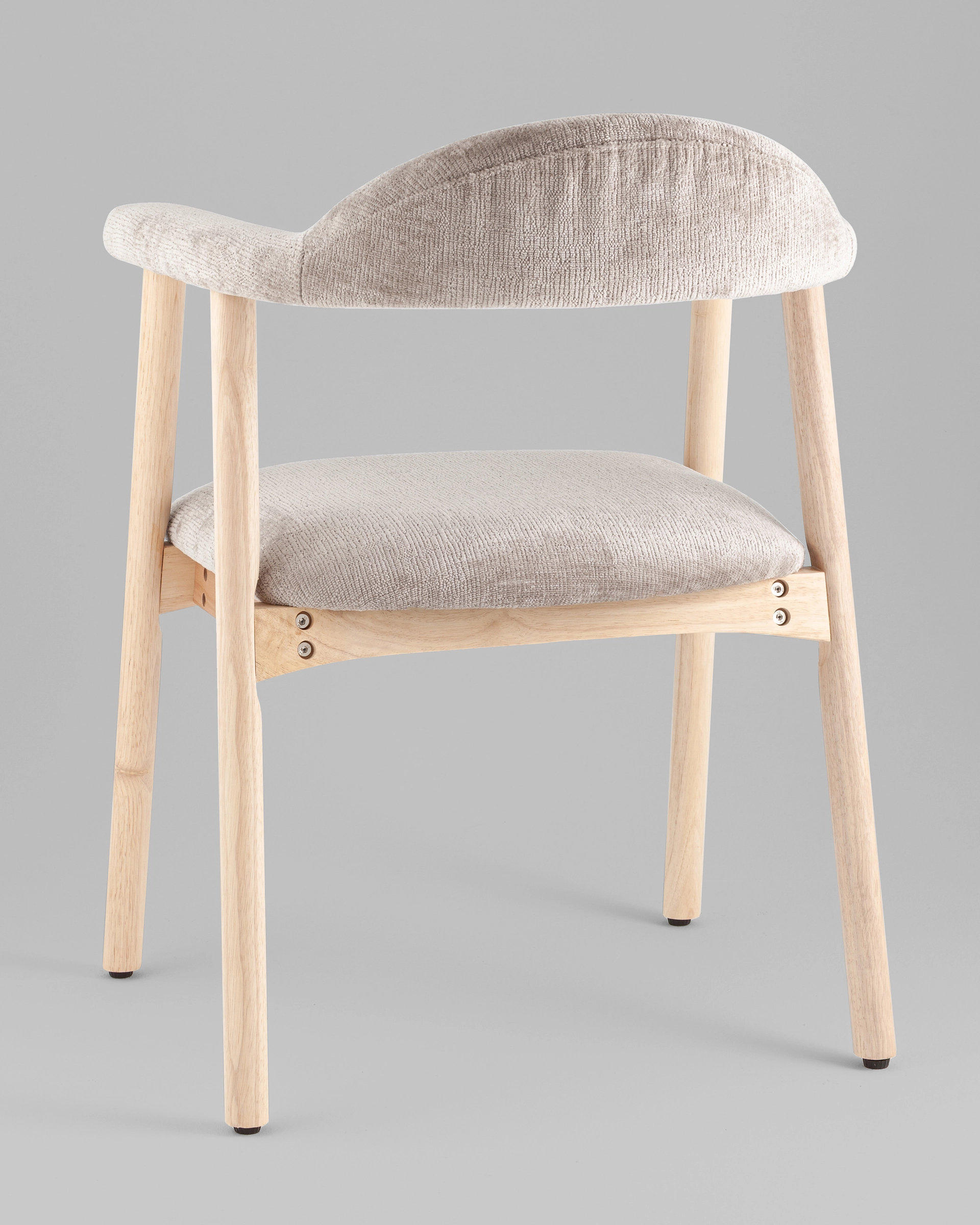 Стул обеденный Shredo серый шенилл светлое дерево 2 шт.