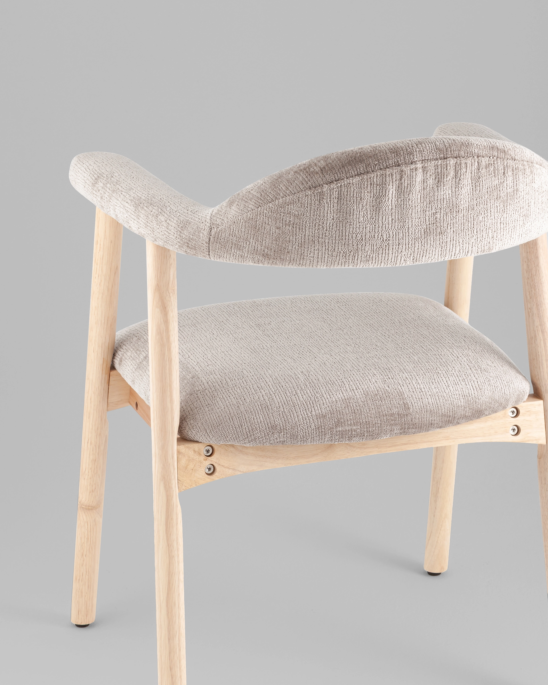 Стул обеденный Shredo серый шенилл светлое дерево 2 шт.