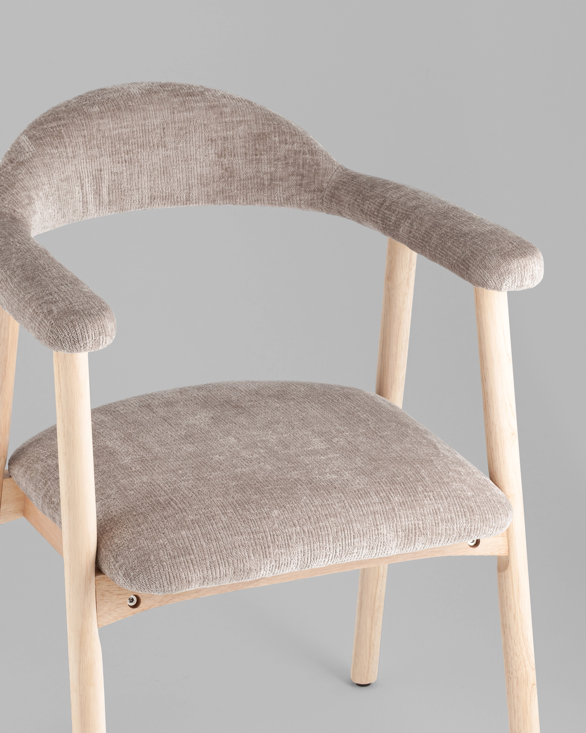 Стул обеденный Shredo серый шенилл светлое дерево 2 шт.