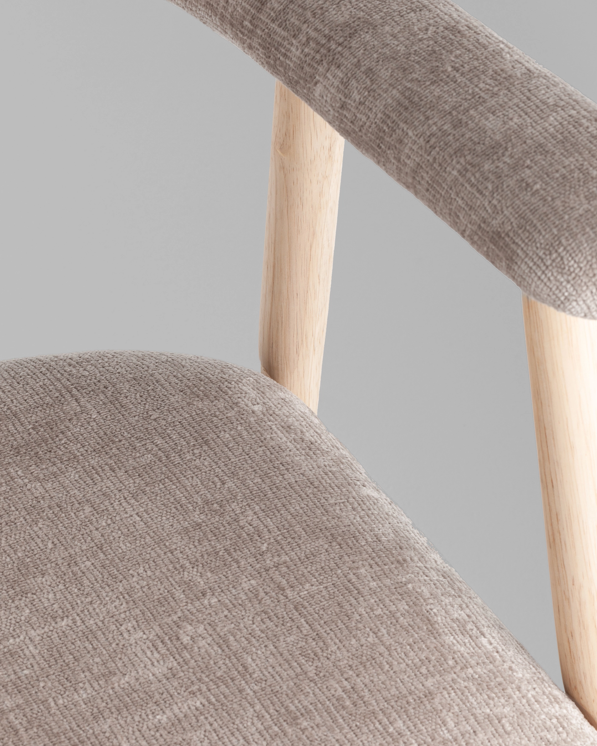 Стул обеденный Shredo серый шенилл светлое дерево 2 шт.