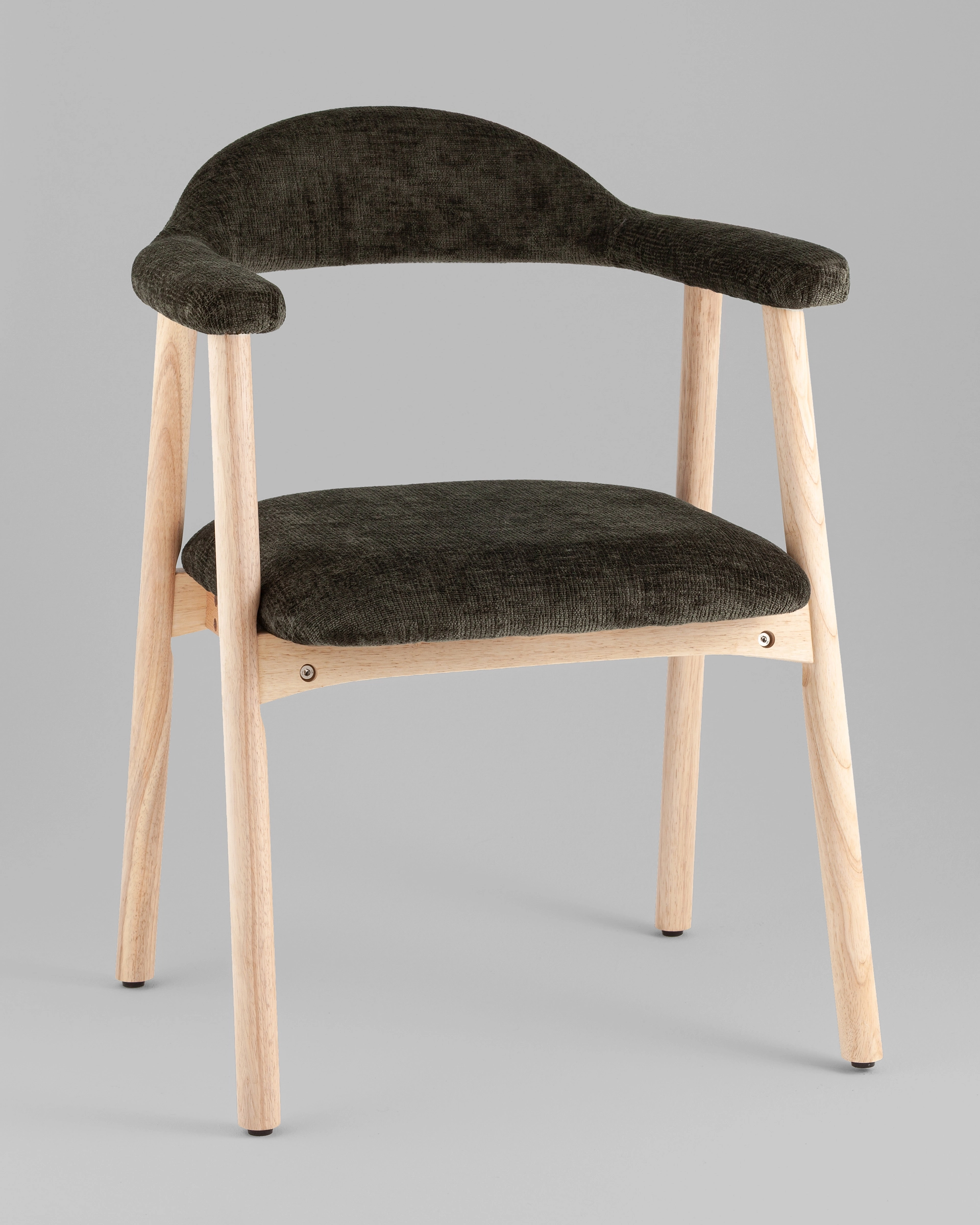 Стул обеденный Shredo темно-зеленый шенилл светлое дерево 2 шт.