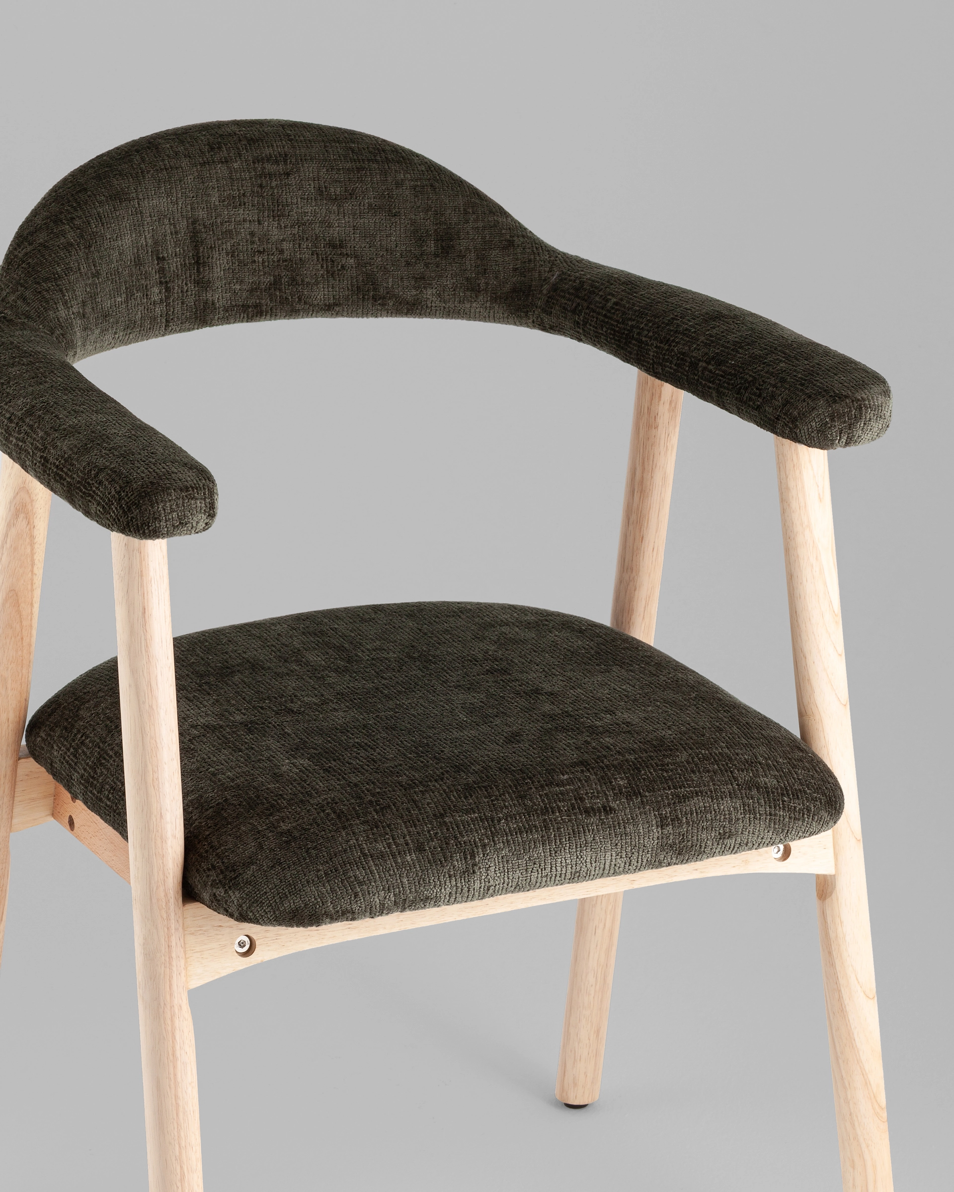 Стул обеденный Shredo темно-зеленый шенилл светлое дерево 2 шт.