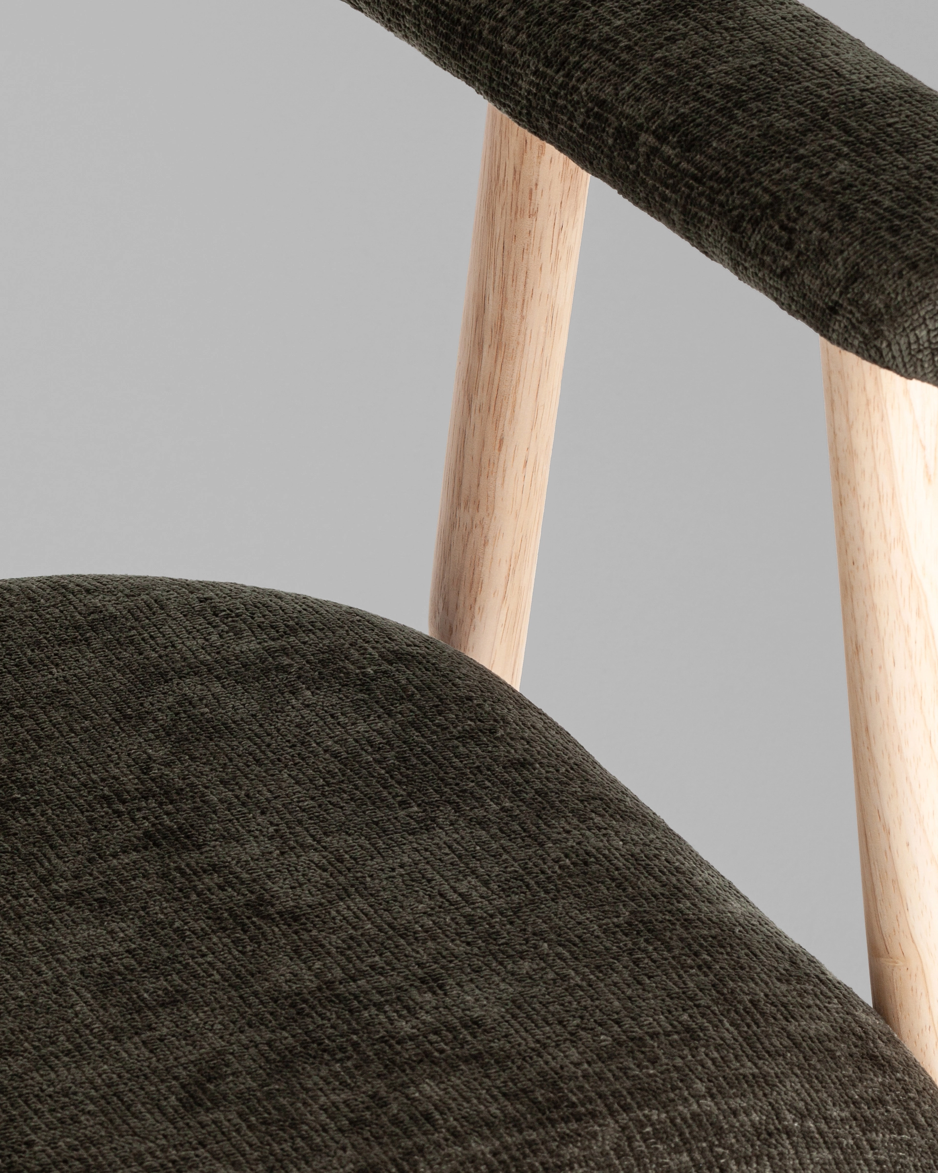 Стул обеденный Shredo темно-зеленый шенилл светлое дерево 2 шт.