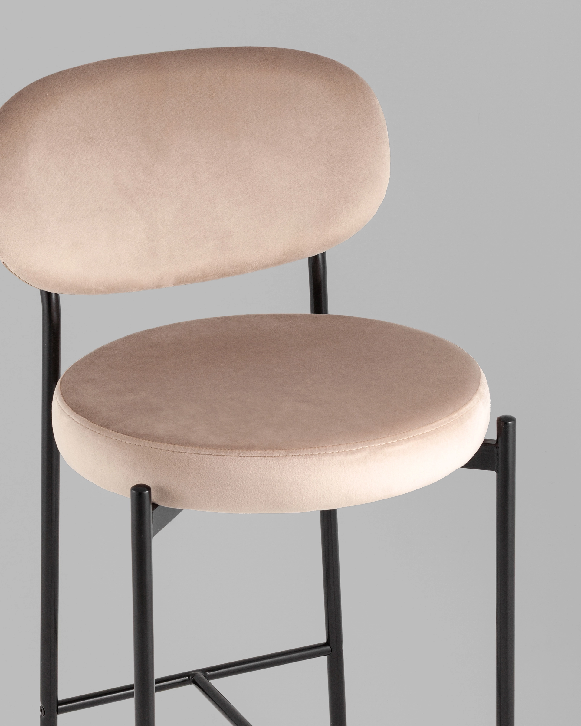 Стул полубарный Бриф VD велюр бежевый