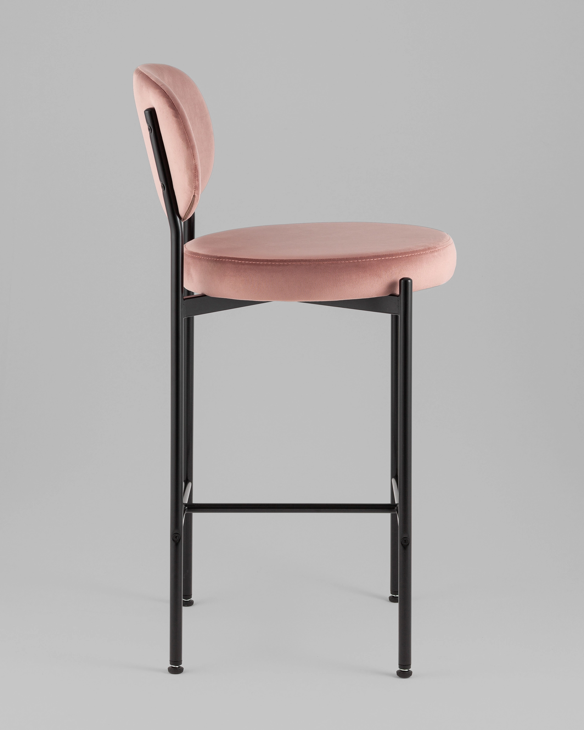 Стул полубарный Бриф VD велюр пыльно-розовый