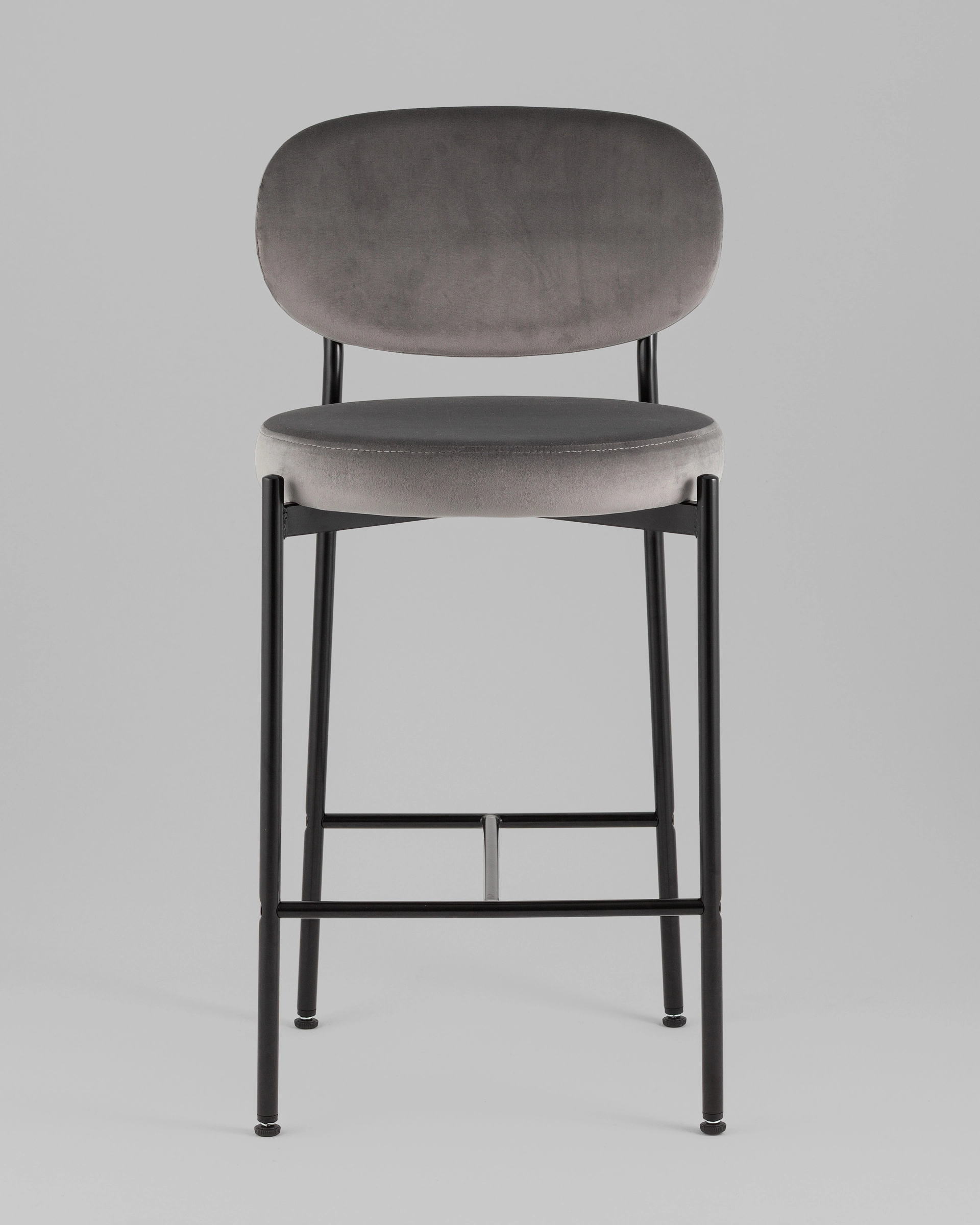 Стул полубарный Бриф VD велюр серый 2 шт.