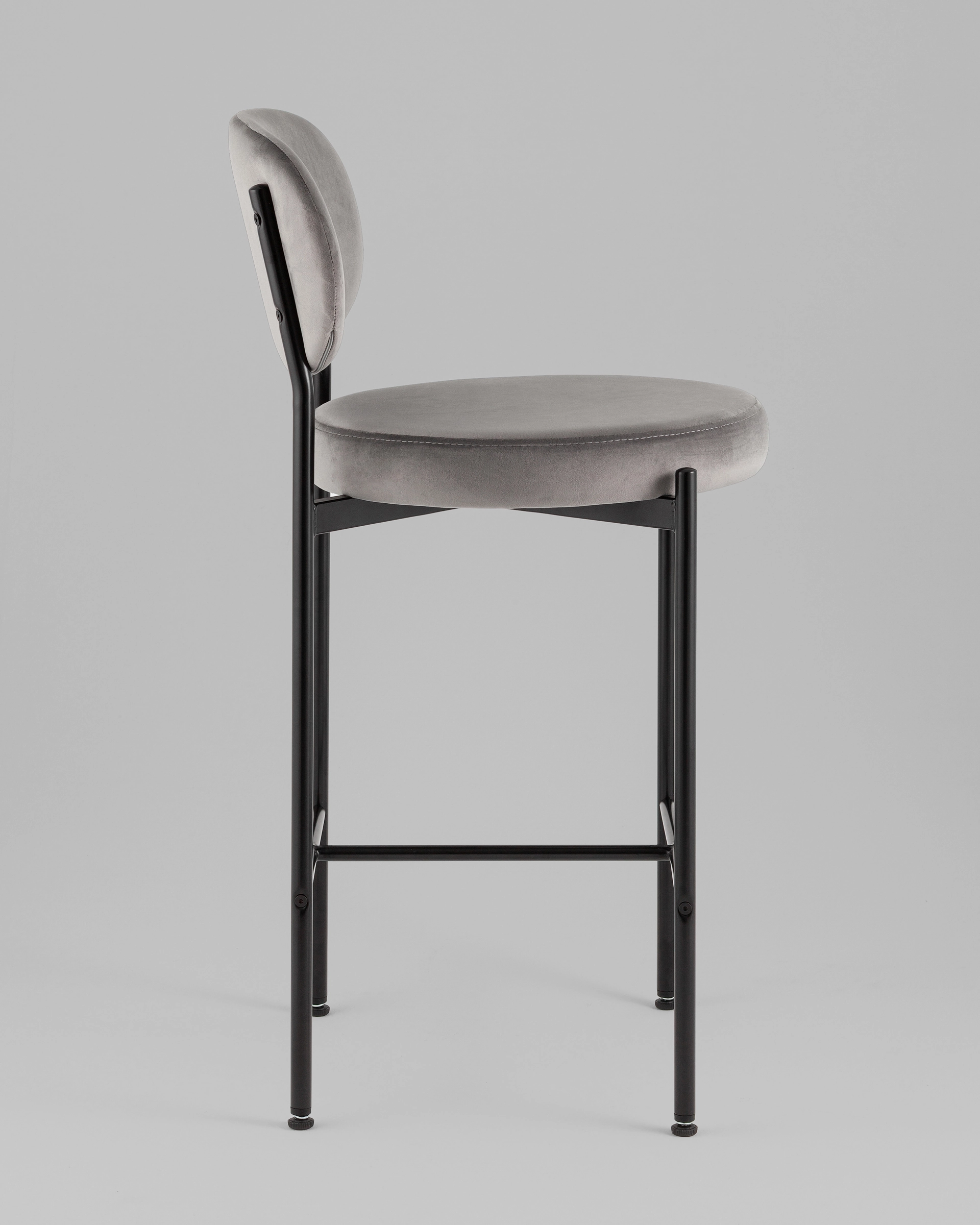 Стул полубарный Бриф VD велюр серый 2 шт.