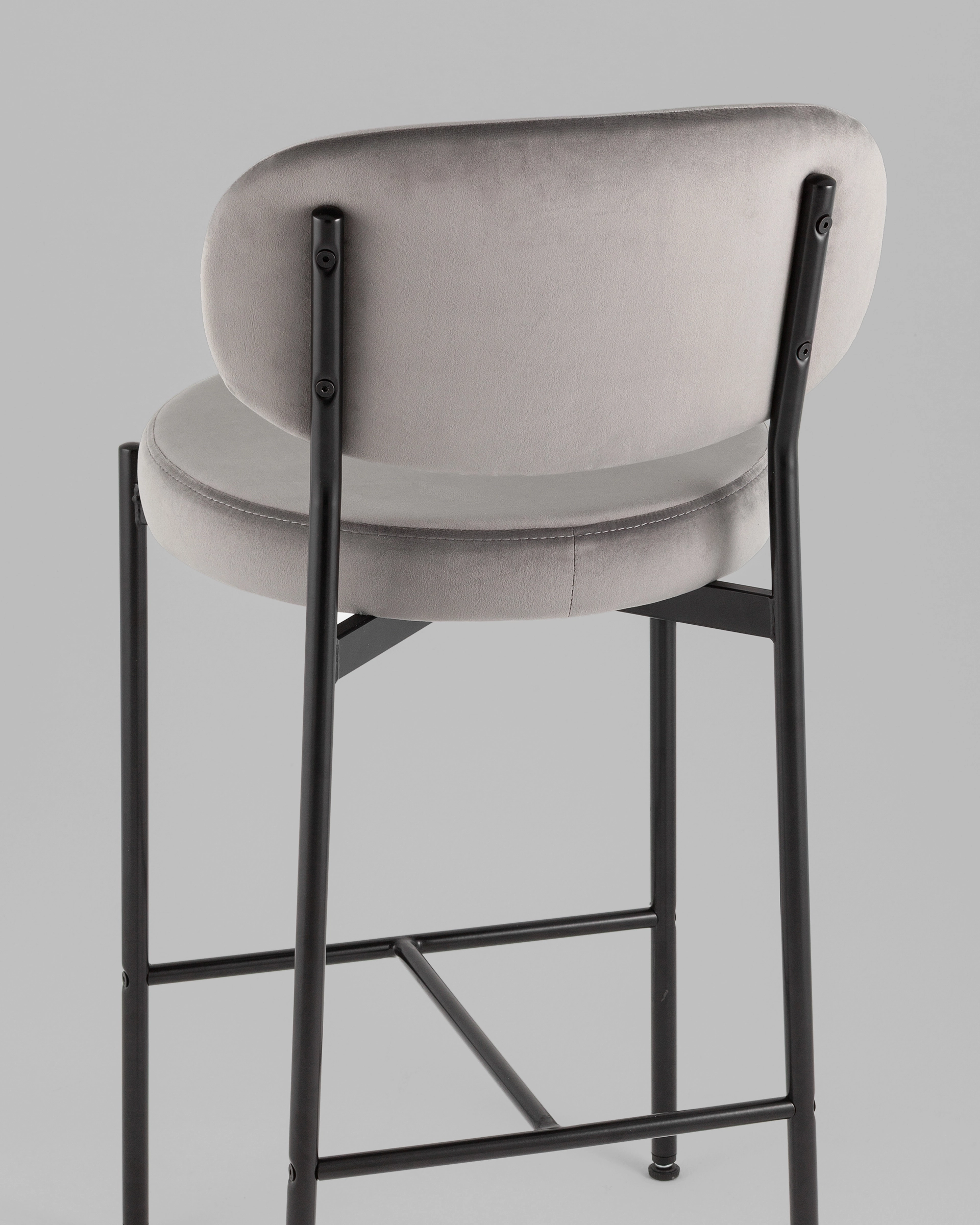 Стул полубарный Бриф VD велюр серый 2 шт.