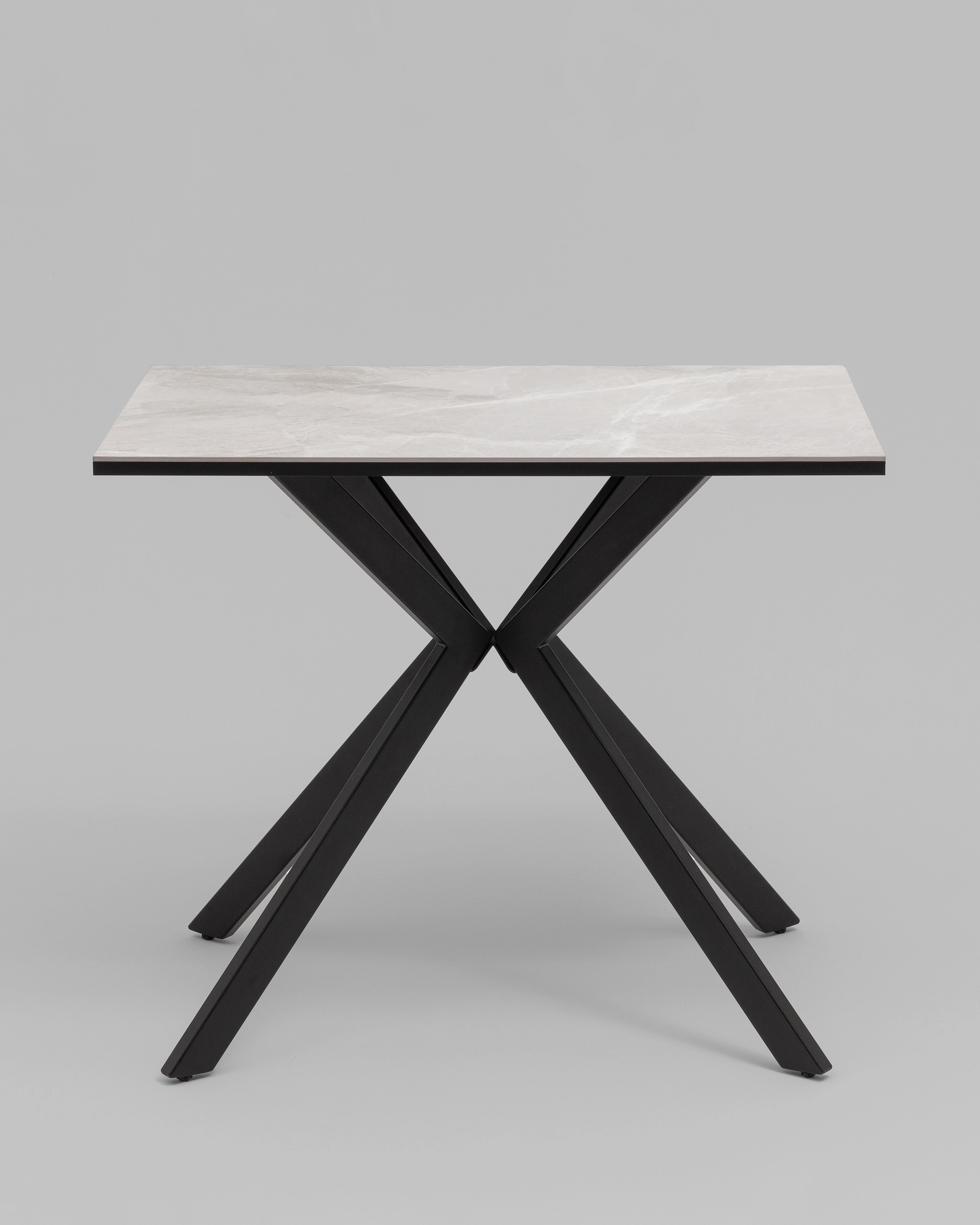 Стол Мармер мини нераскладной 90х60х75 см, столешница IT.MID.GRAY, подстолье металл черный