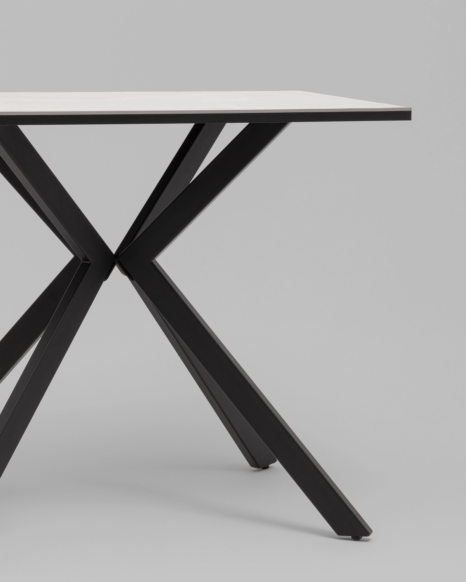 Стол Мармер мини нераскладной 90х60х75 см, столешница IT.MID.GRAY, подстолье металл черный