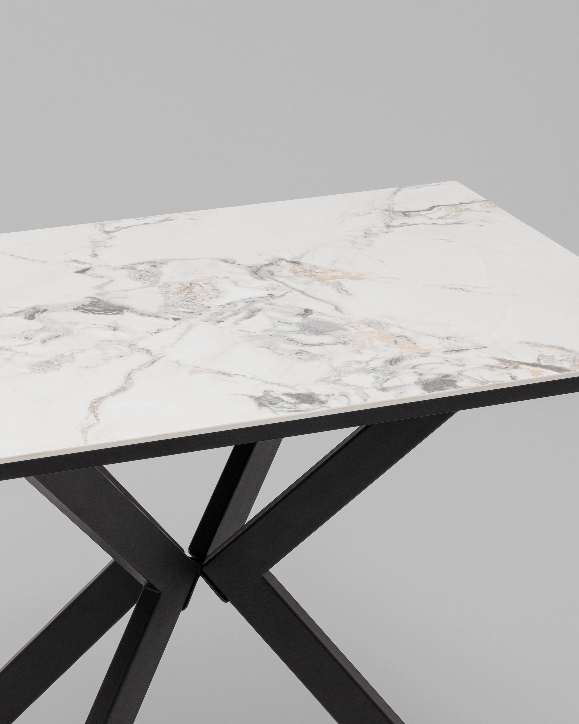 Стол Мармер мини нераскладной 90х60х75 см, GOLD JADE, подстолье металл черный